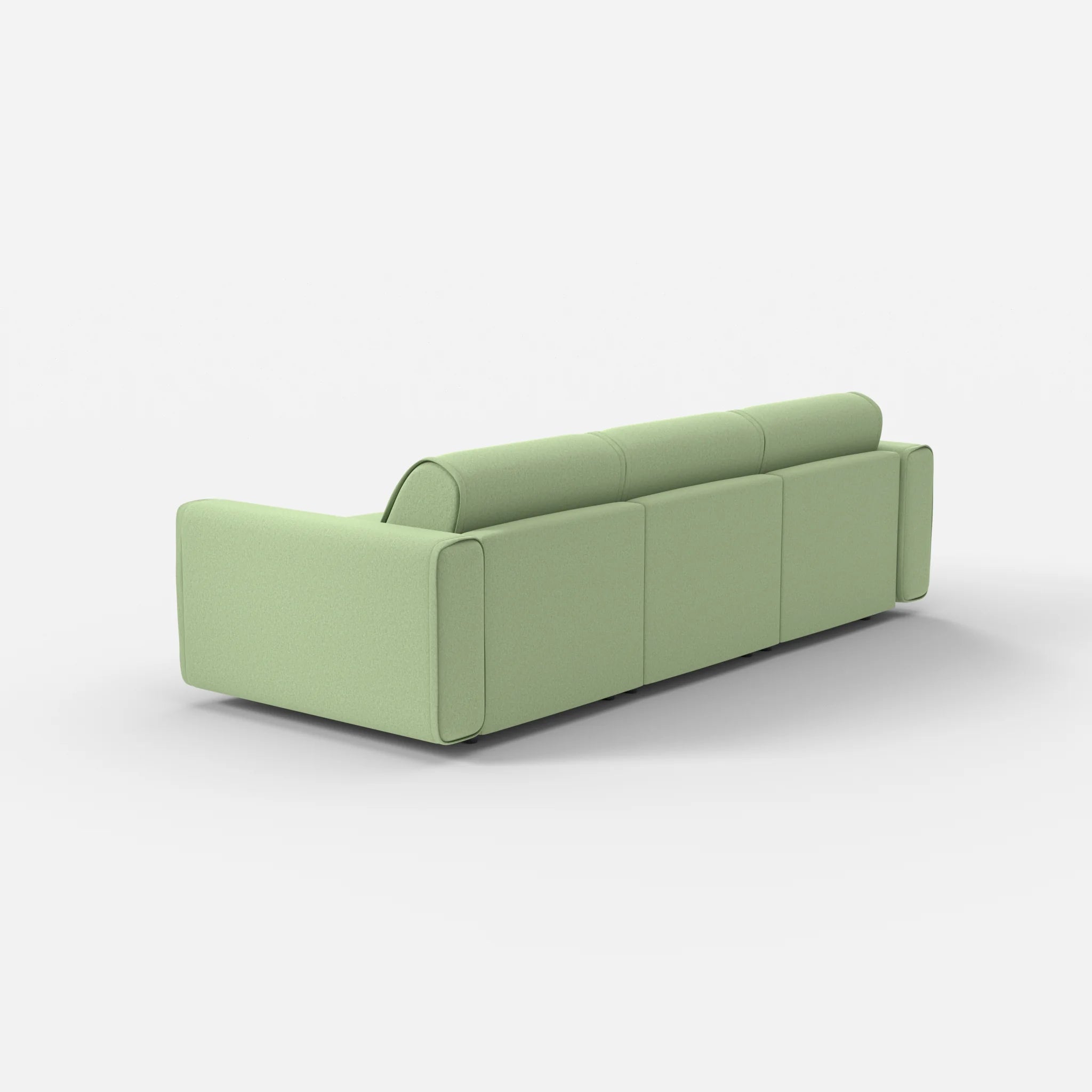 3 Sitzer Sofa Belleform mit breiter Armlehne 1 dama0042 in Hellgrün von hinten