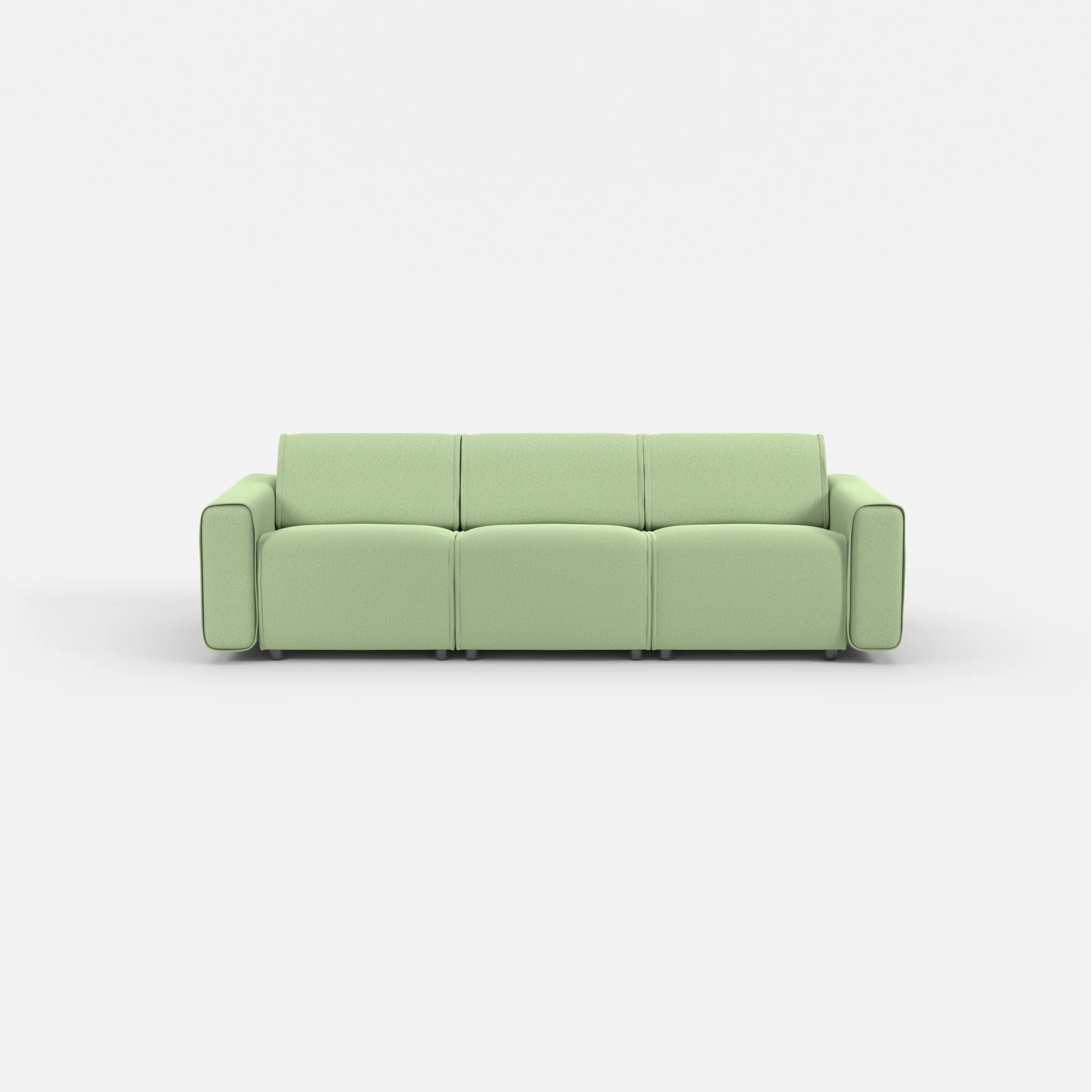 3 Sitzer Sofa Belleform mit breiter Armlehne 1 dama0042 in Hellgrün von vorne