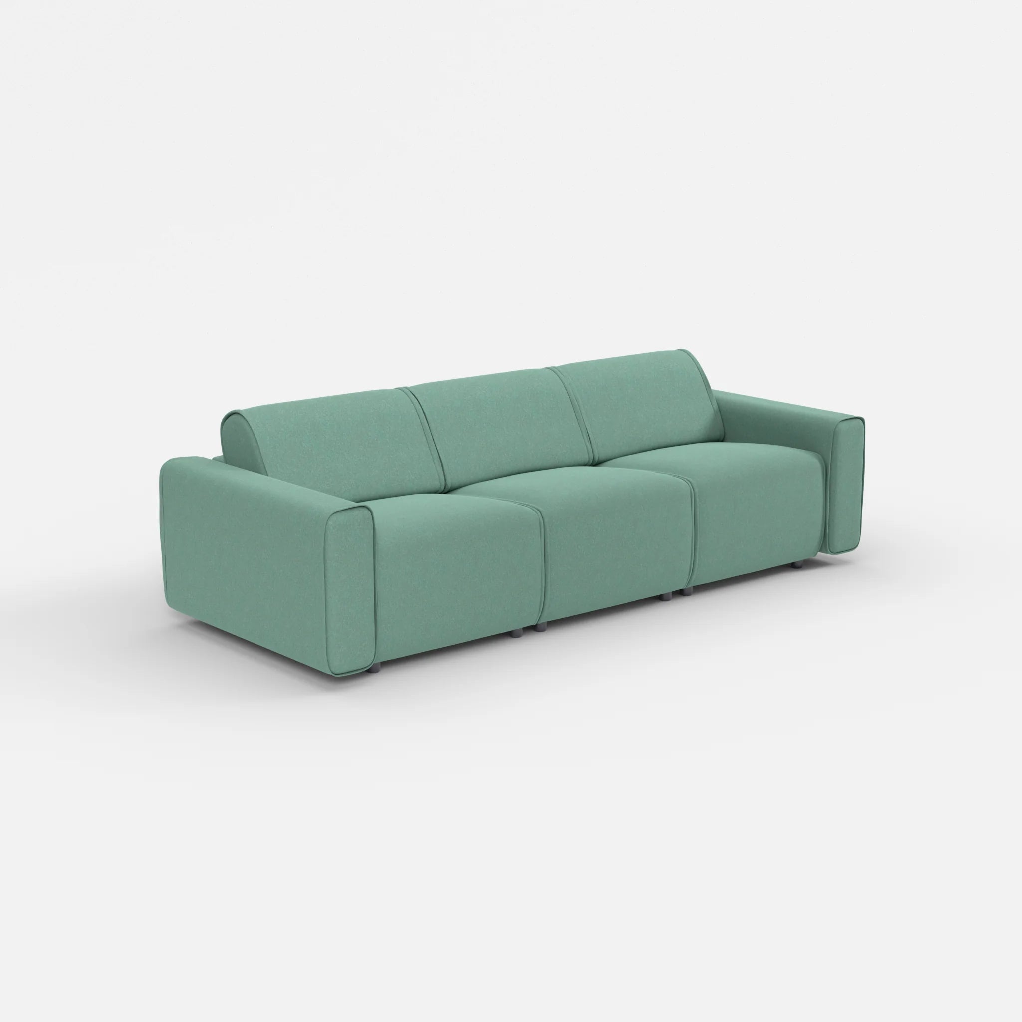 3 Sitzer Sofa Belleform mit breiter Armlehne 1 dama0045 in Türkis von der Seite