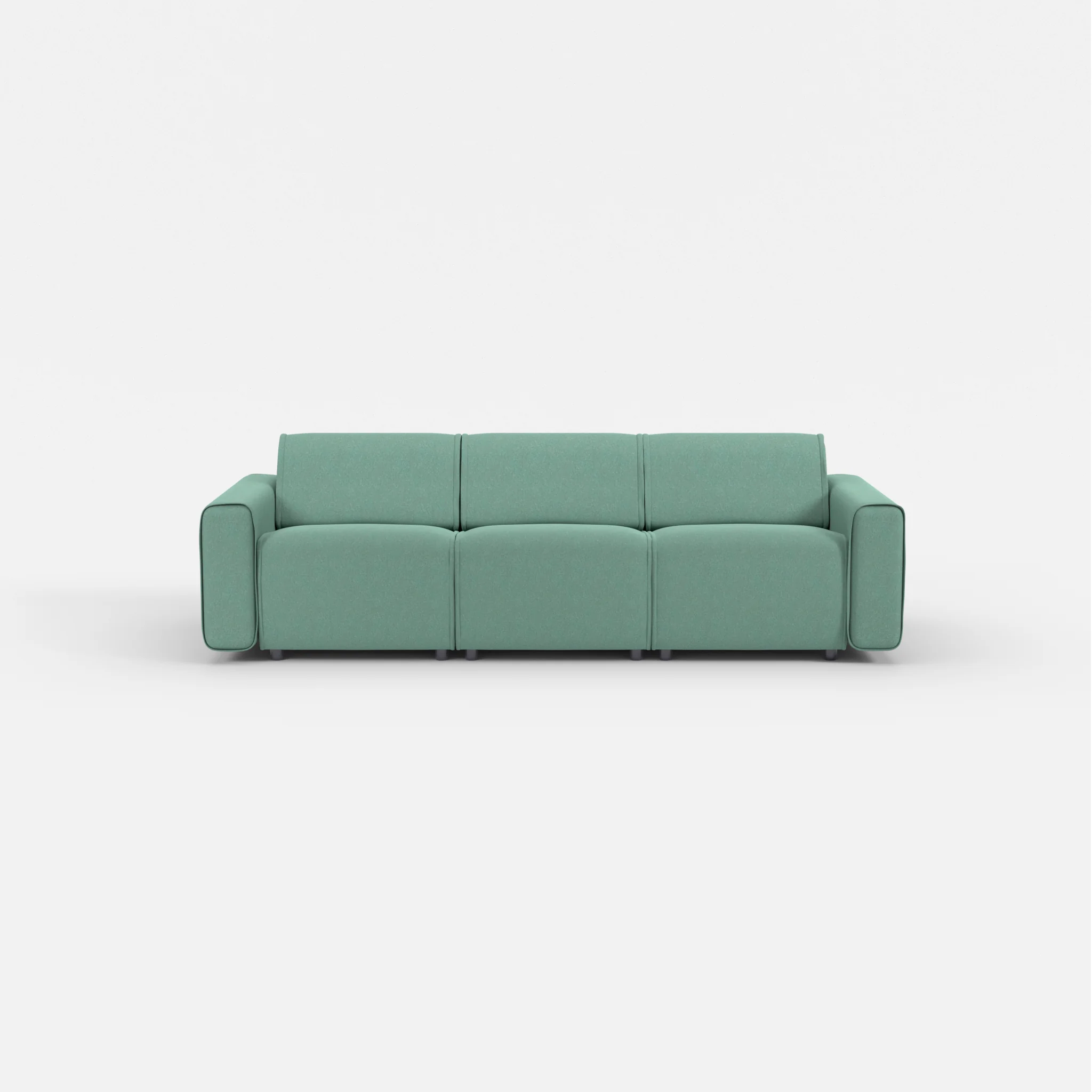 3 Sitzer Sofa Belleform mit breiter Armlehne 1 dama0045 in Türkis von vorne