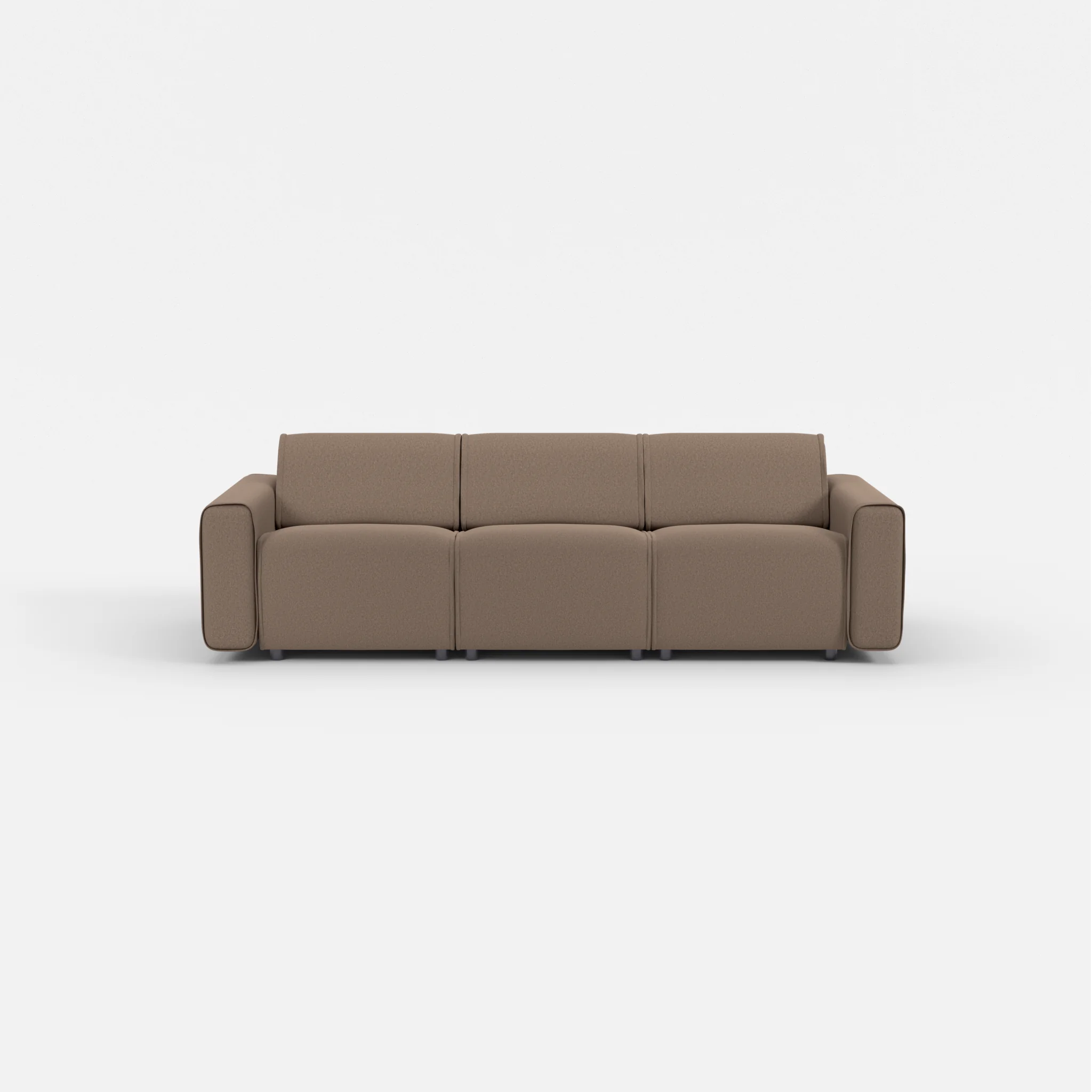 3 Sitzer Sofa Belleform mit breiter Armlehne 1 dama0051 in Braun von vorne