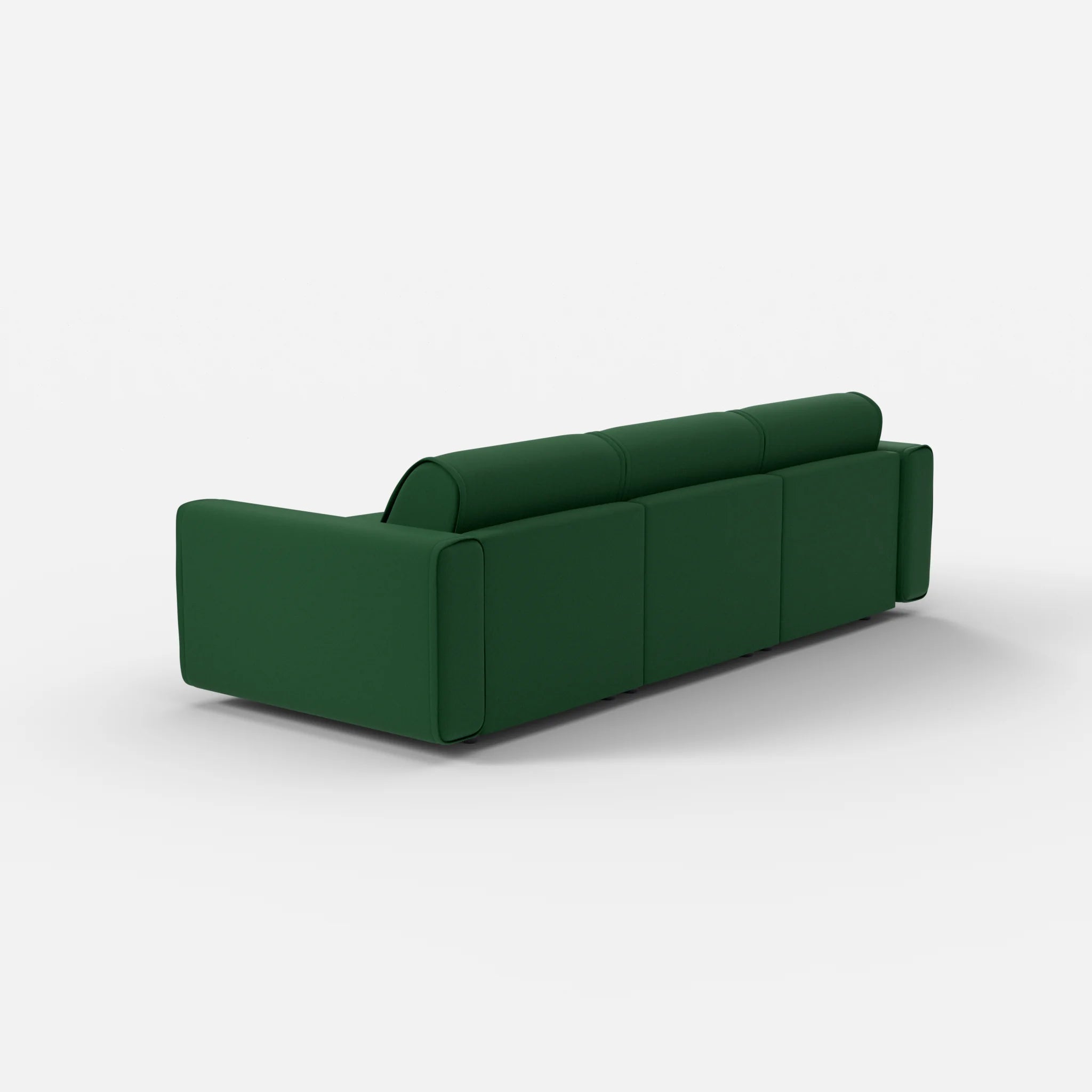 3 Sitzer Sofa Belleform mit breiter Armlehne 1 dama0052 in Dunkelgrün von hinten