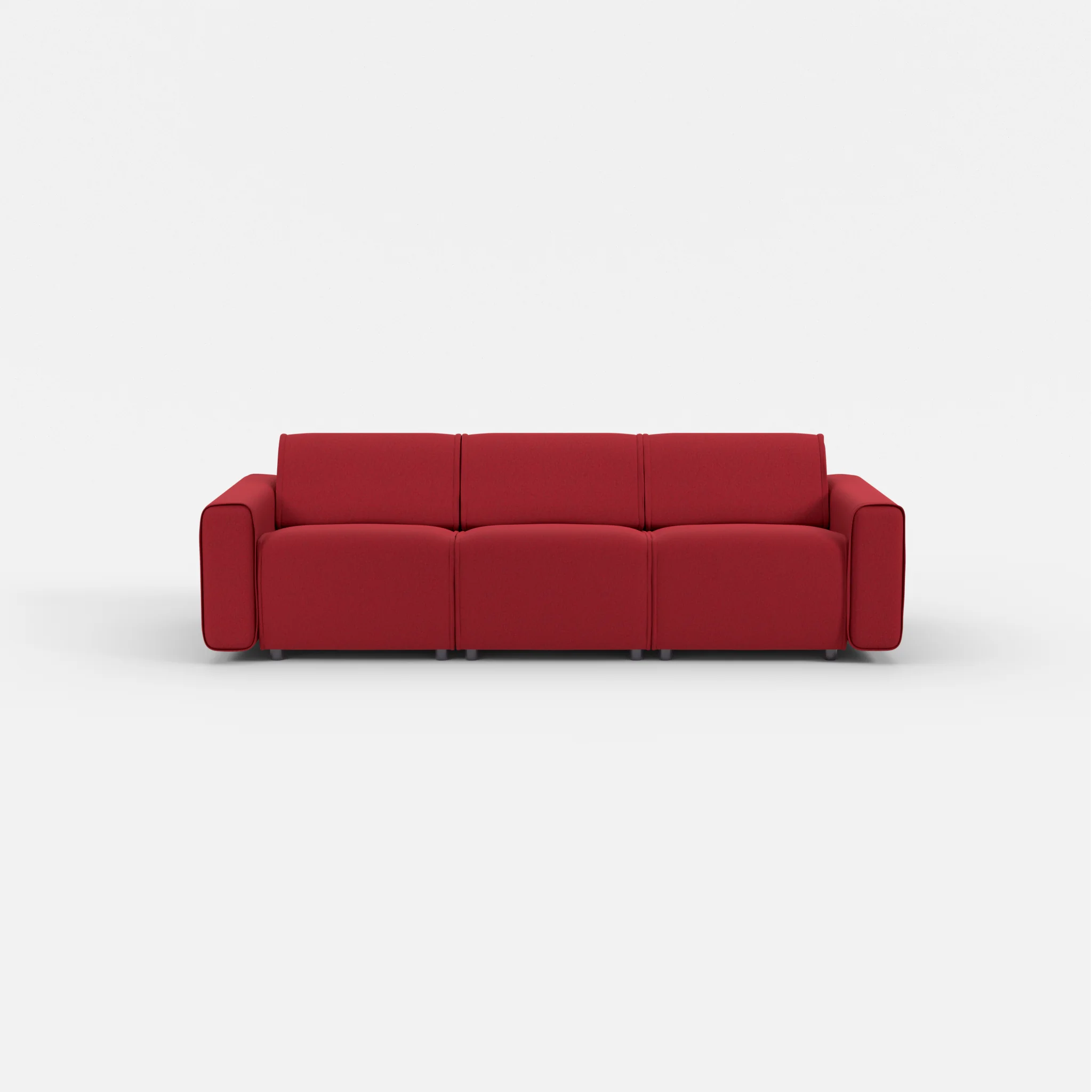 3 Sitzer Sofa Belleform mit breiter Armlehne 1 dama0053 in Rot von vorne