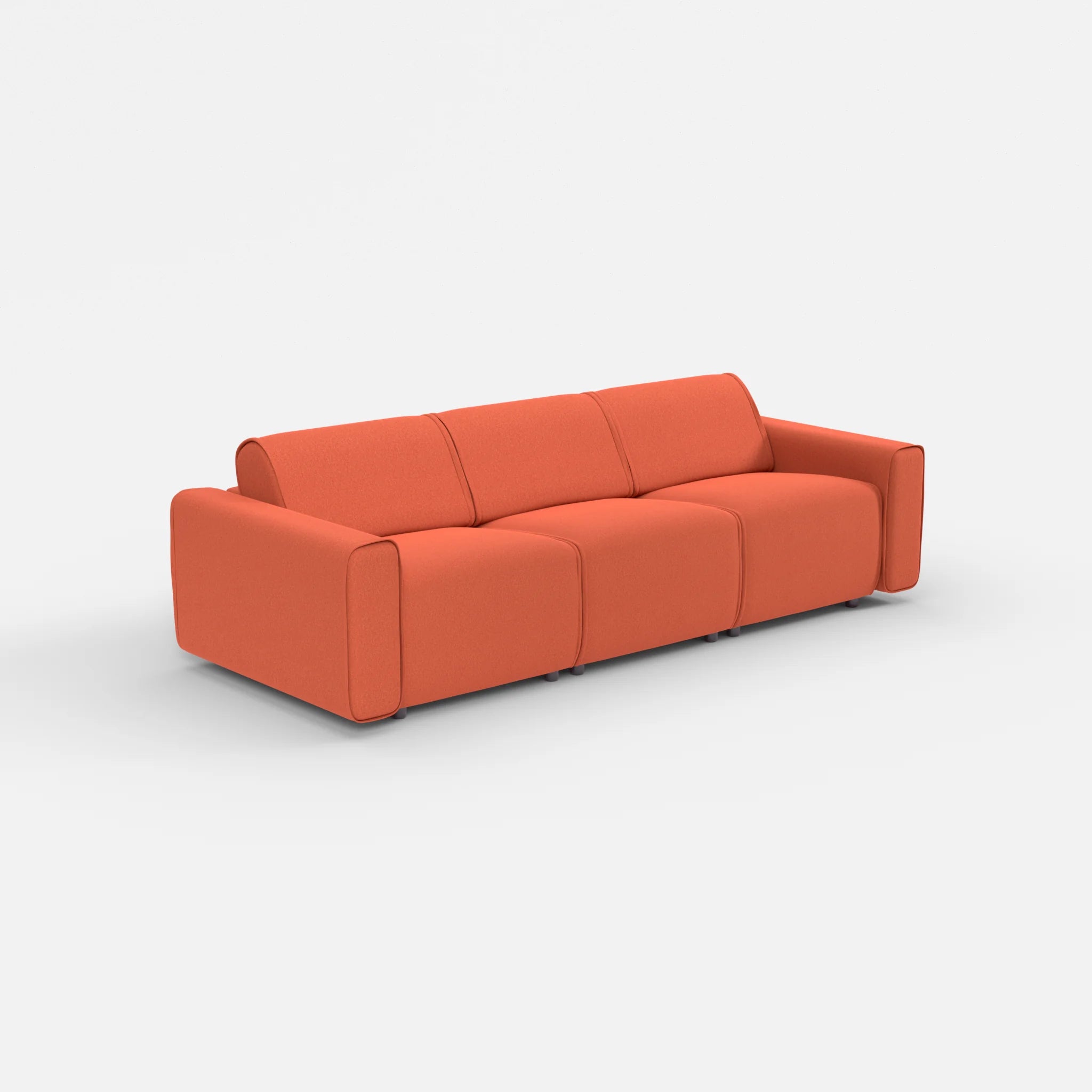 3 Sitzer Sofa Belleform mit breiter Armlehne 1 dama0062 in Orange von der Seite