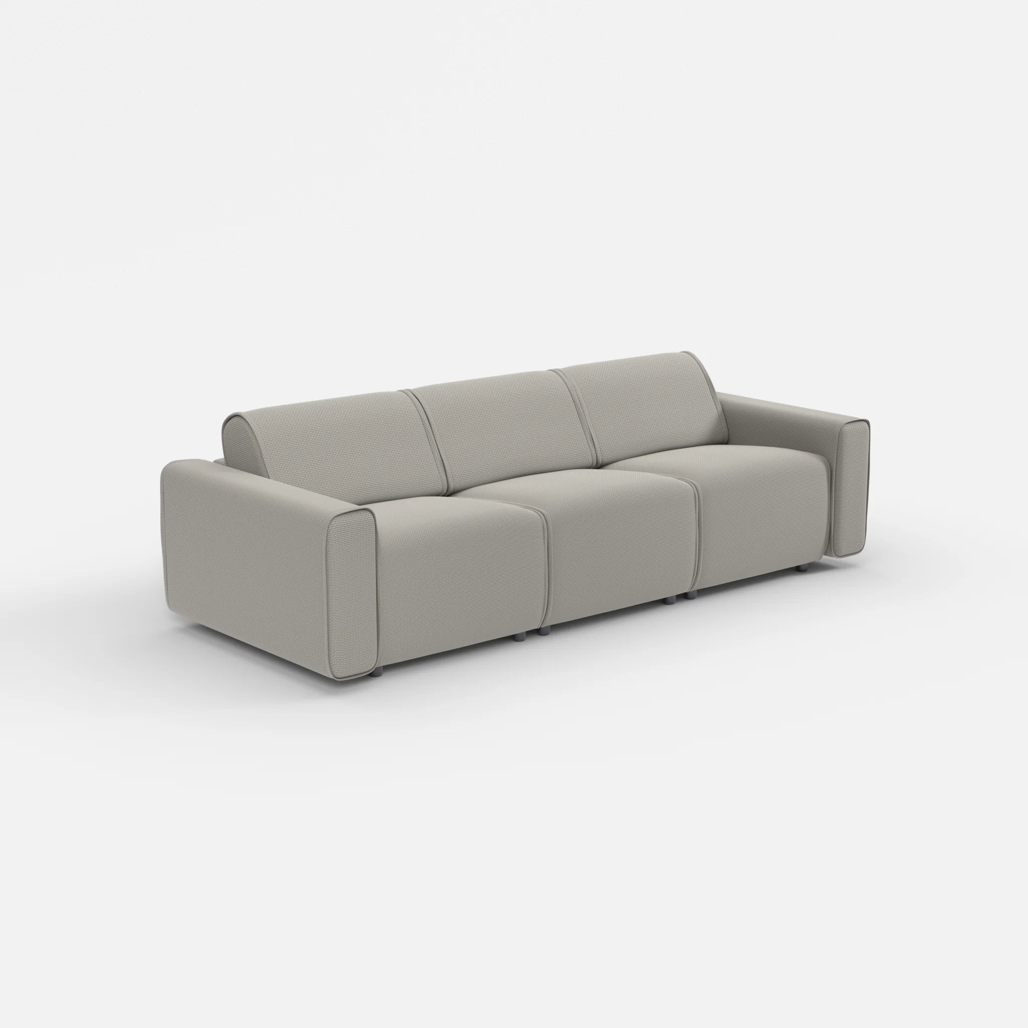 3 Sitzer Sofa Belleform mit breiter Armlehne 1 nabucco1003 in Hellgrau von der Seite