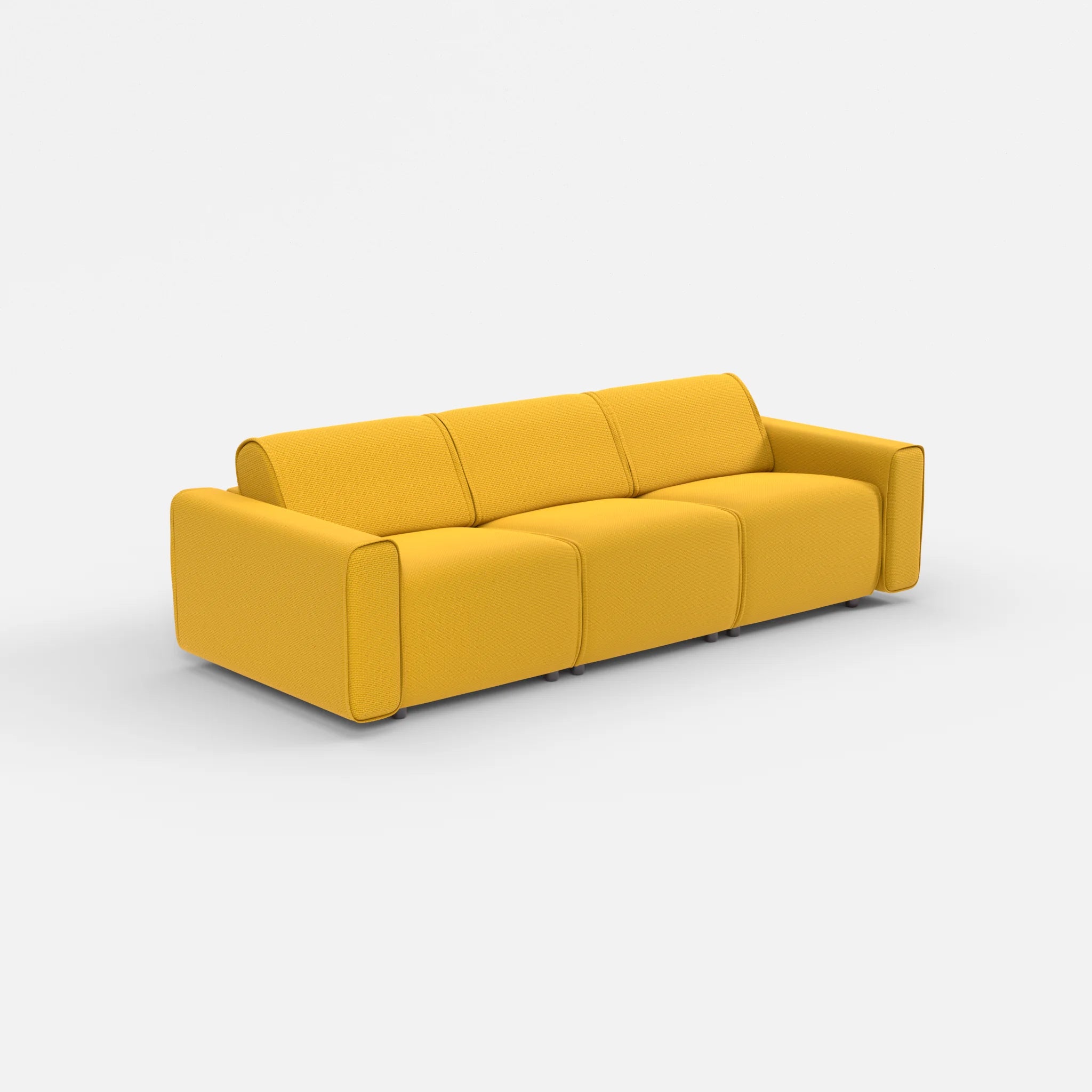3 Sitzer Sofa Belleform mit breiter Armlehne 1 nabucco3019 in Curry von der Seite