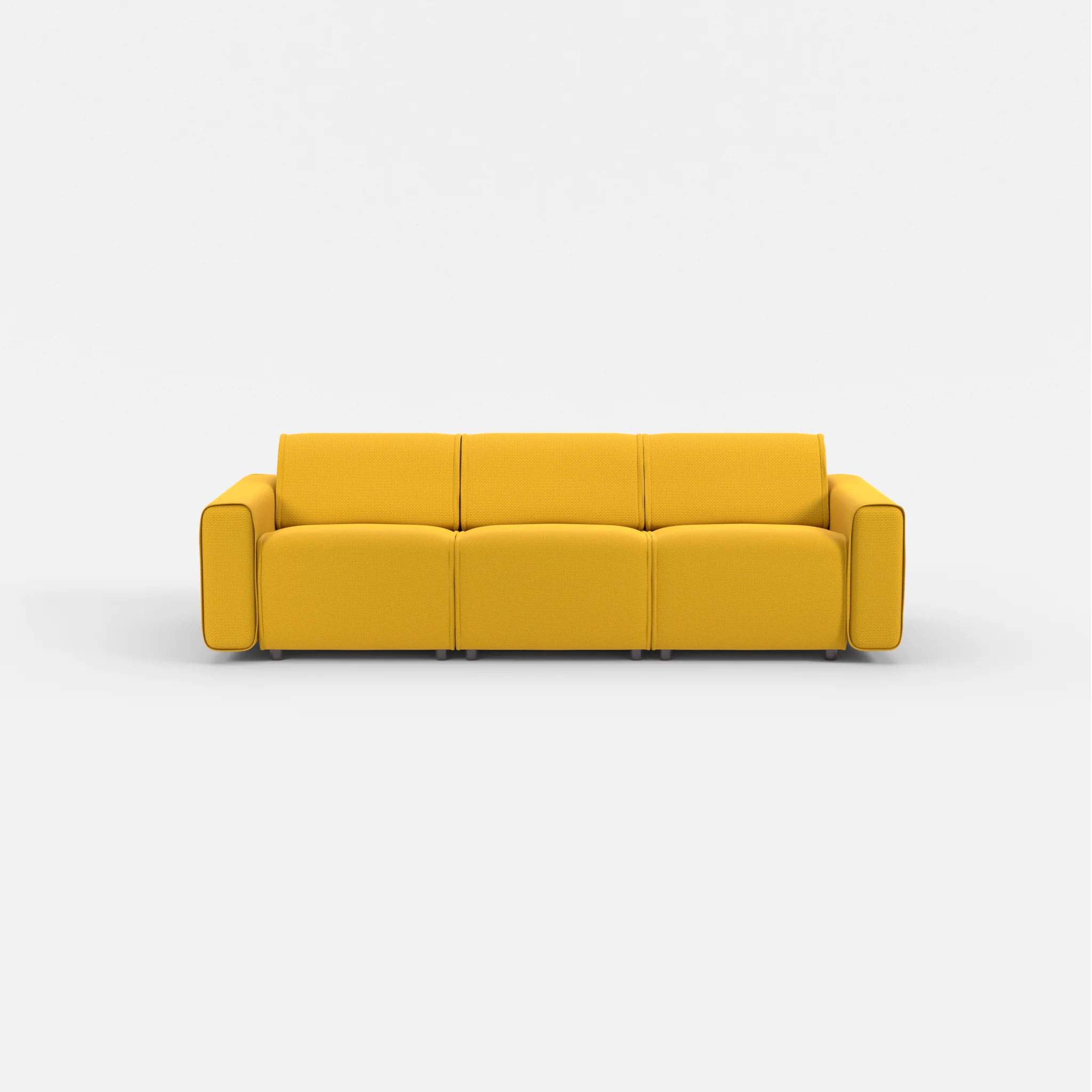 3 Sitzer Sofa Belleform mit breiter Armlehne 1 nabucco3019 in Curry von vorne