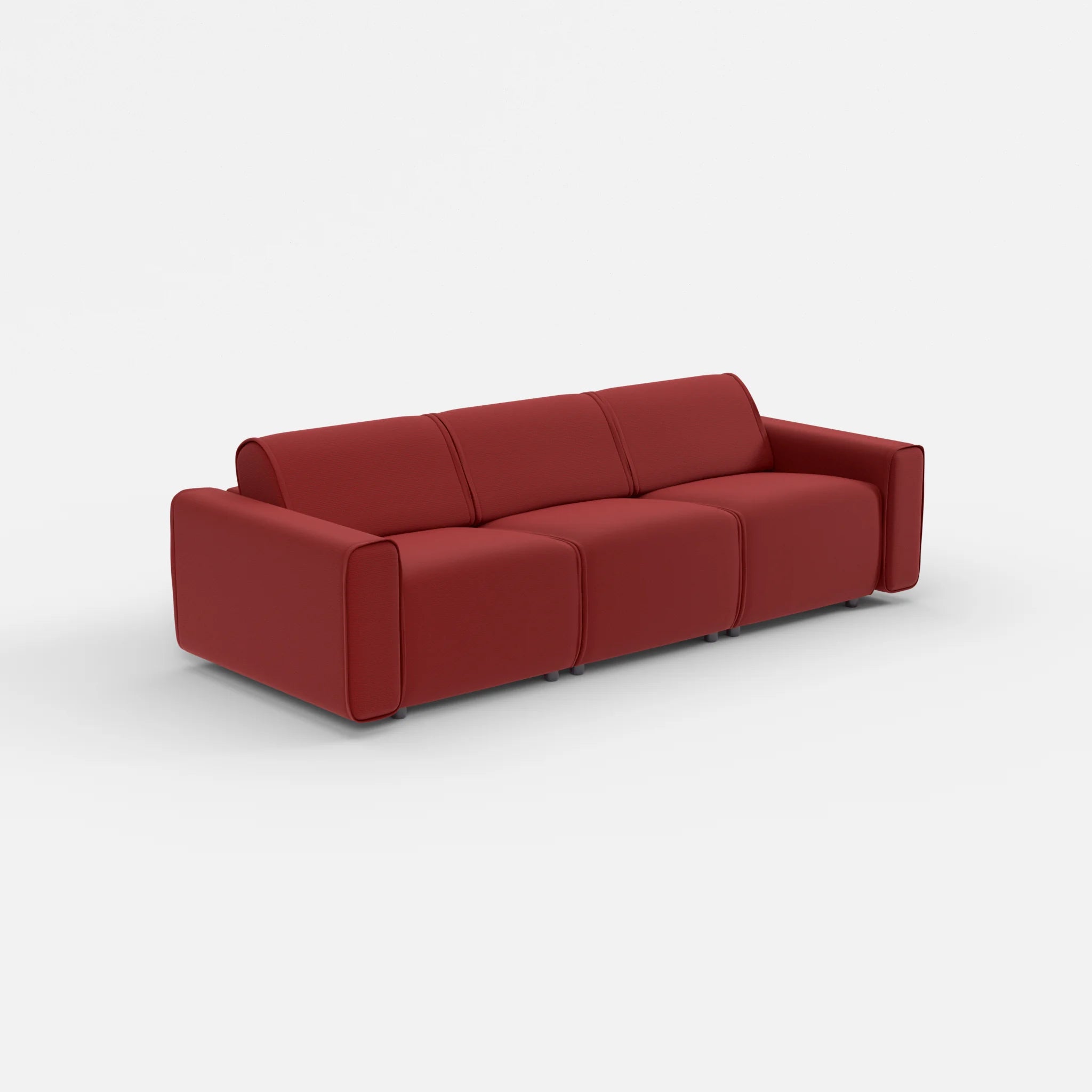 3 Sitzer Sofa Belleform mit breiter Armlehne 1 nabucco4021 in Rot von der Seite