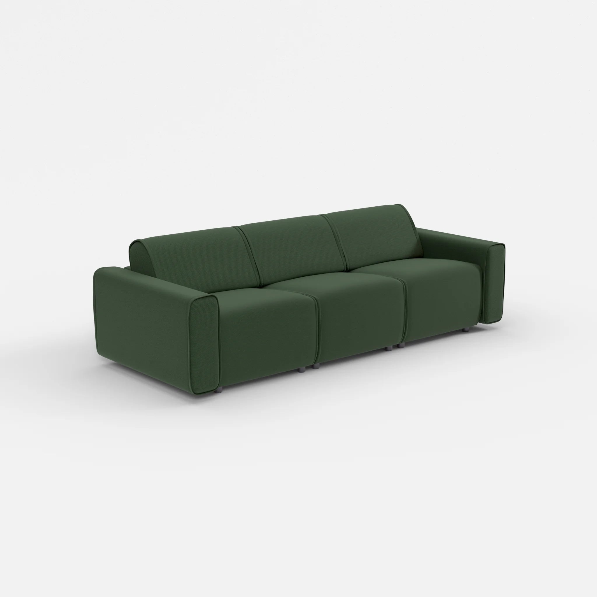 3 Sitzer Sofa Belleform mit breiter Armlehne 1 nabucco7029 in Dunkelgrün von der Seite