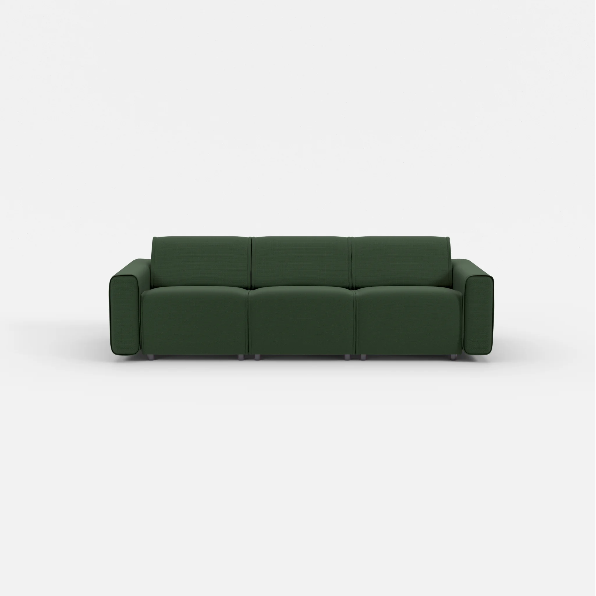 3 Sitzer Sofa Belleform mit breiter Armlehne 1 nabucco7029 in Dunkelgrün von vorne