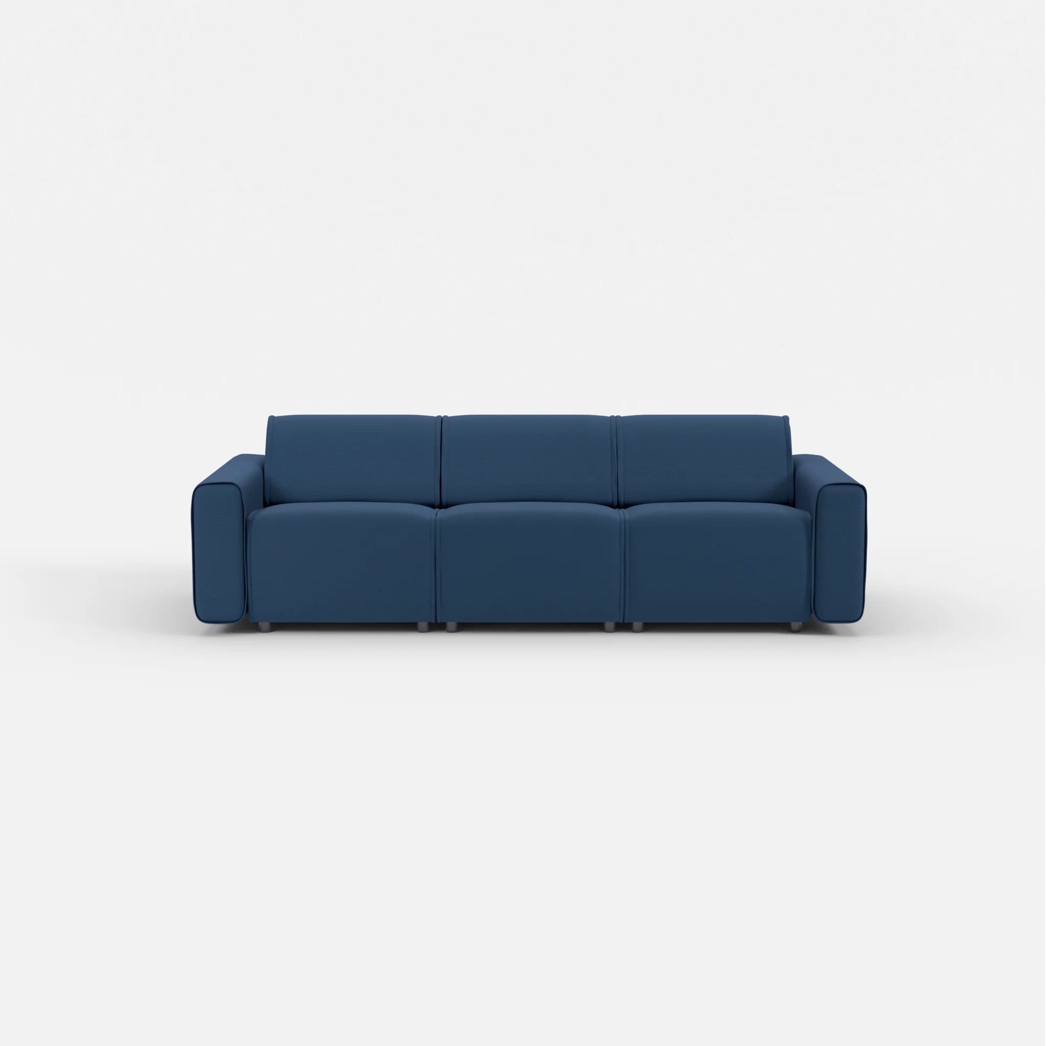 3 Sitzer Sofa Belleform mit breiter Armlehne 1 novumamur in Navy von vorne