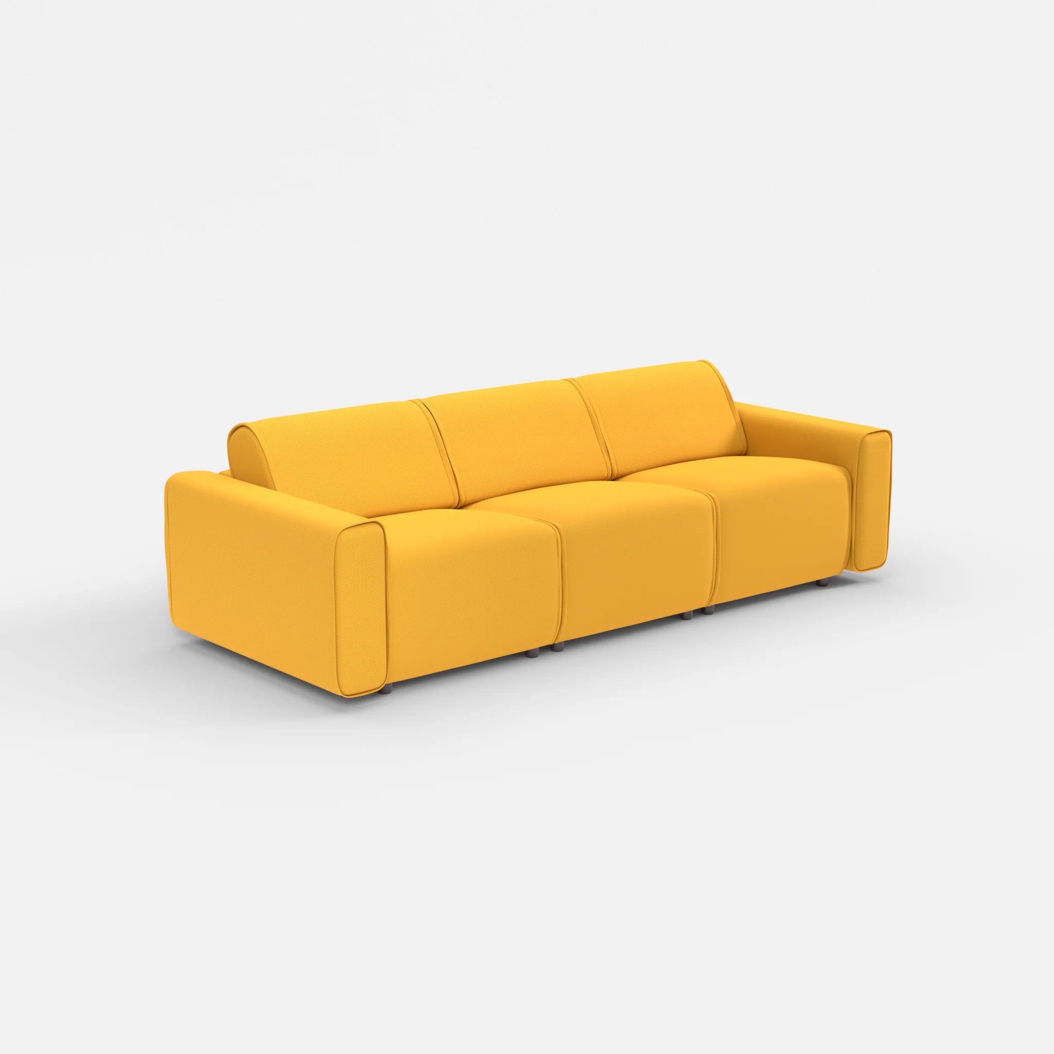 3 Sitzer Sofa Belleform mit breiter Armlehne 1 novumcurry in Curry von der Seite