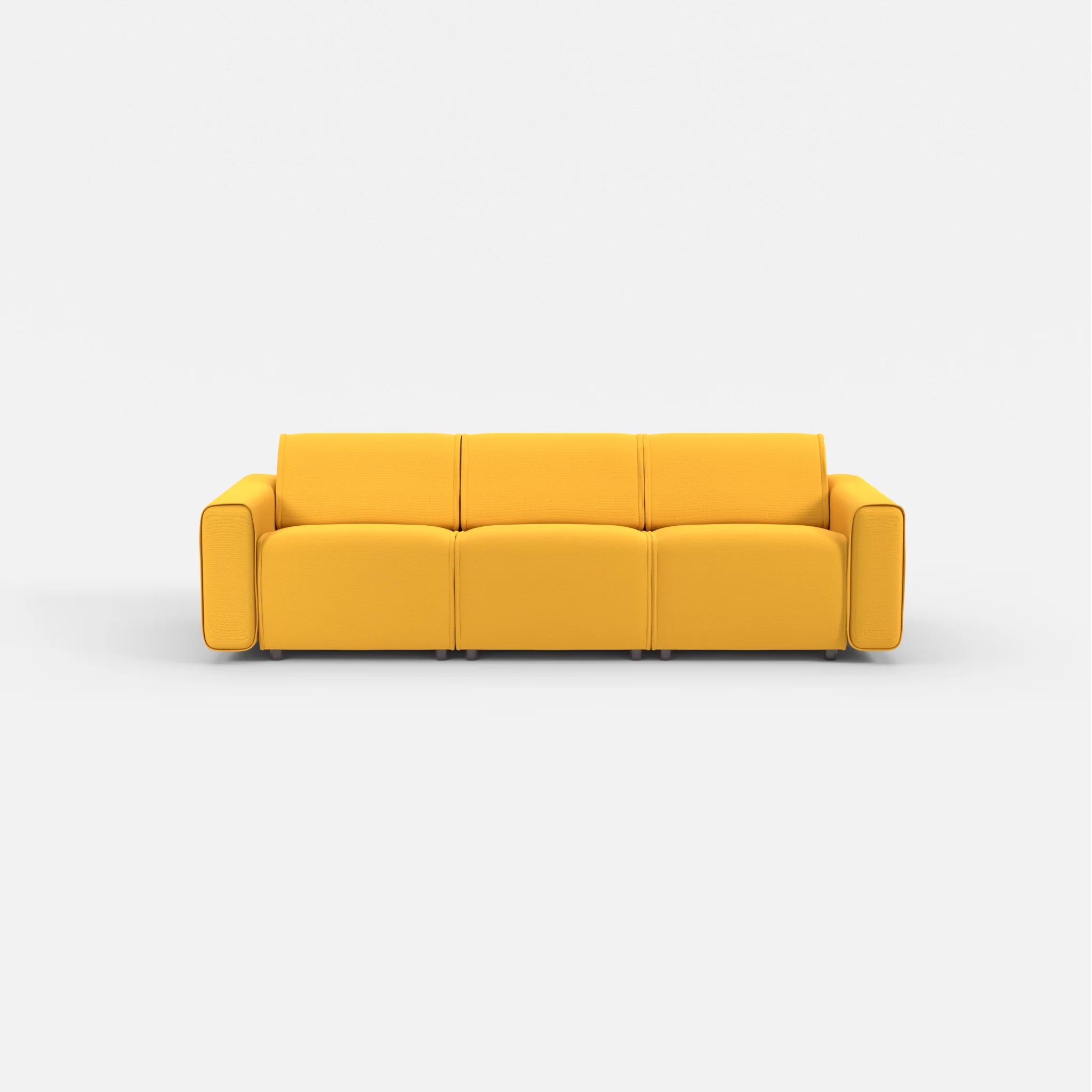 3 Sitzer Sofa Belleform mit breiter Armlehne 1 novumcurry in Curry von vorne