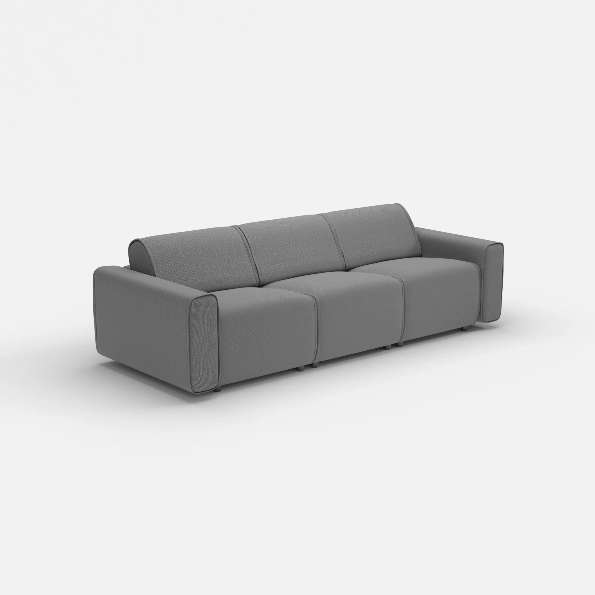 3 Sitzer Sofa Belleform mit breiter Armlehne 1 novumkies in Mittelgrau von der Seite