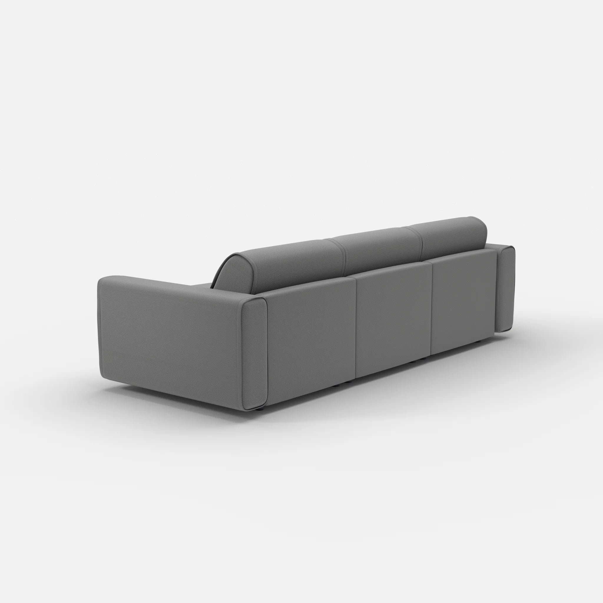 3 Sitzer Sofa Belleform mit breiter Armlehne 1 novumkies in Mittelgrau von hinten