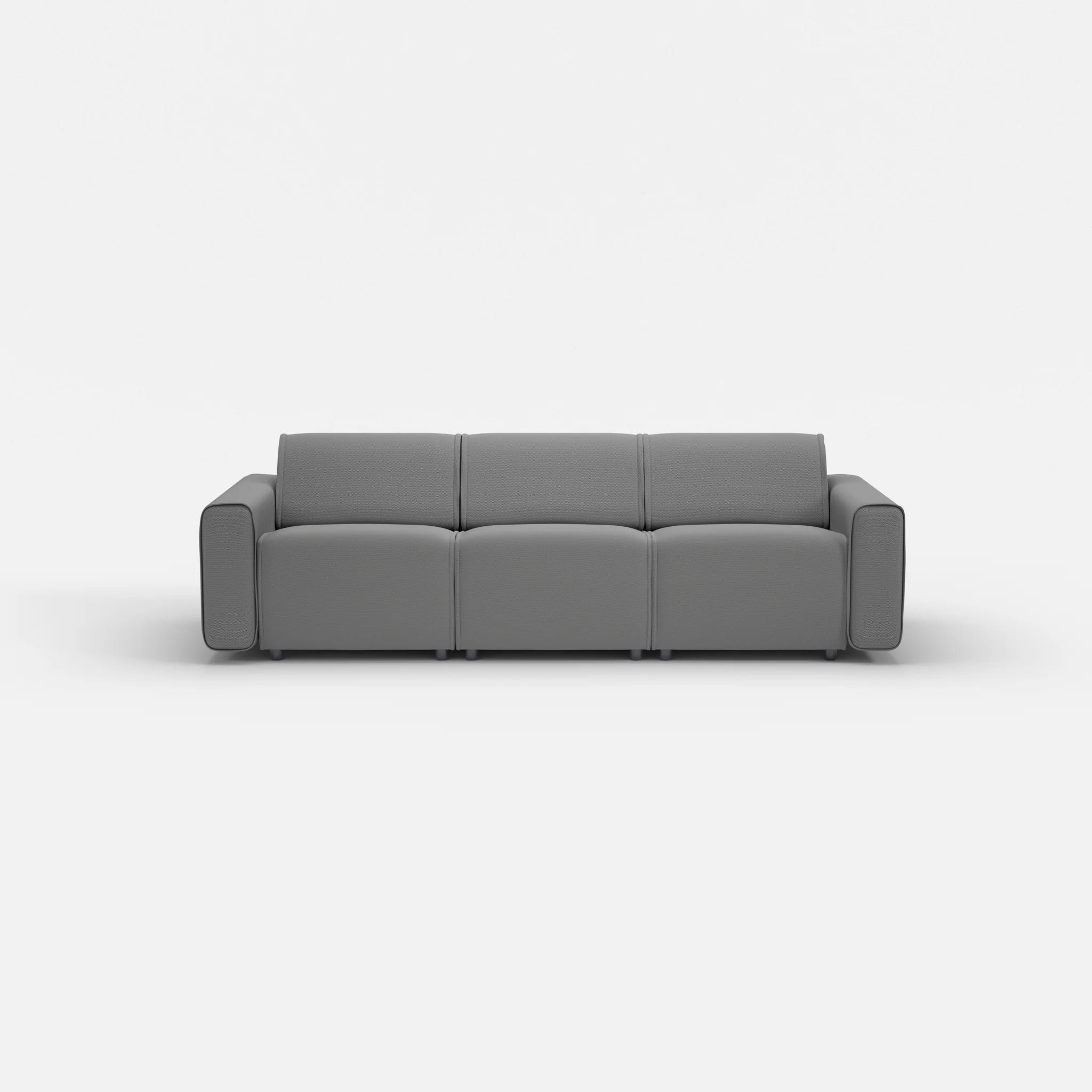 3 Sitzer Sofa Belleform mit breiter Armlehne 1 novumkies in Mittelgrau von vorne