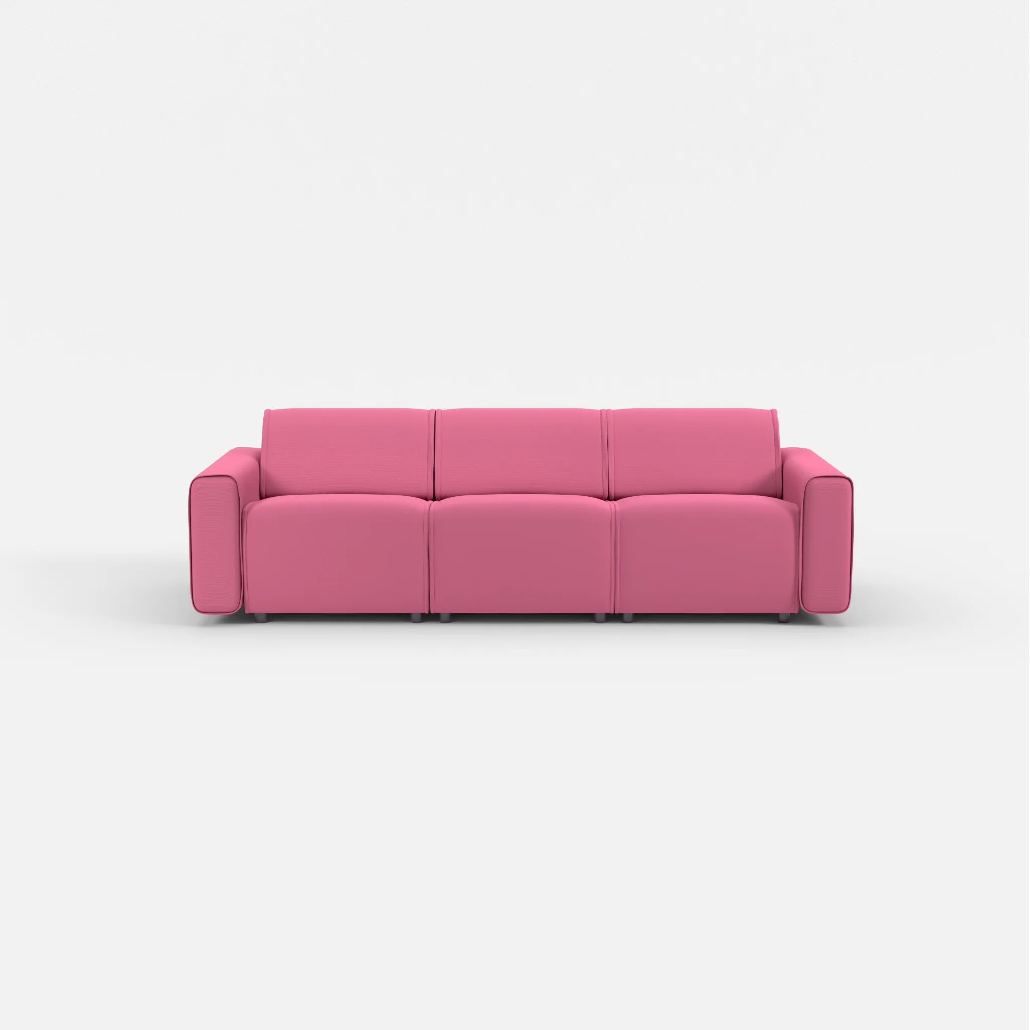 3 Sitzer Sofa Belleform mit breiter Armlehne 1 novumlitchi in Violett von vorne