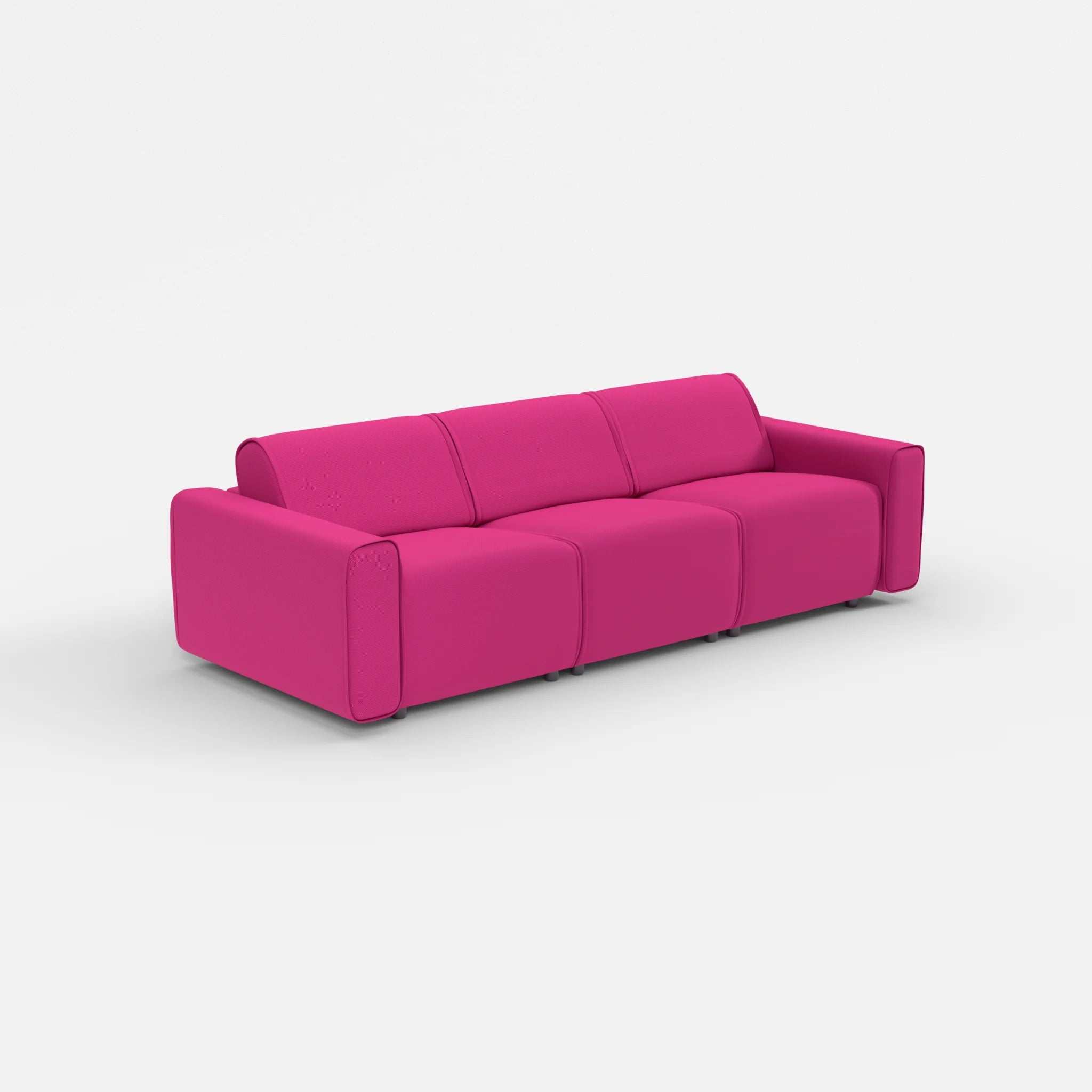 3 Sitzer Sofa Belleform mit breiter Armlehne 1 novummagenta in Magenta von der Seite