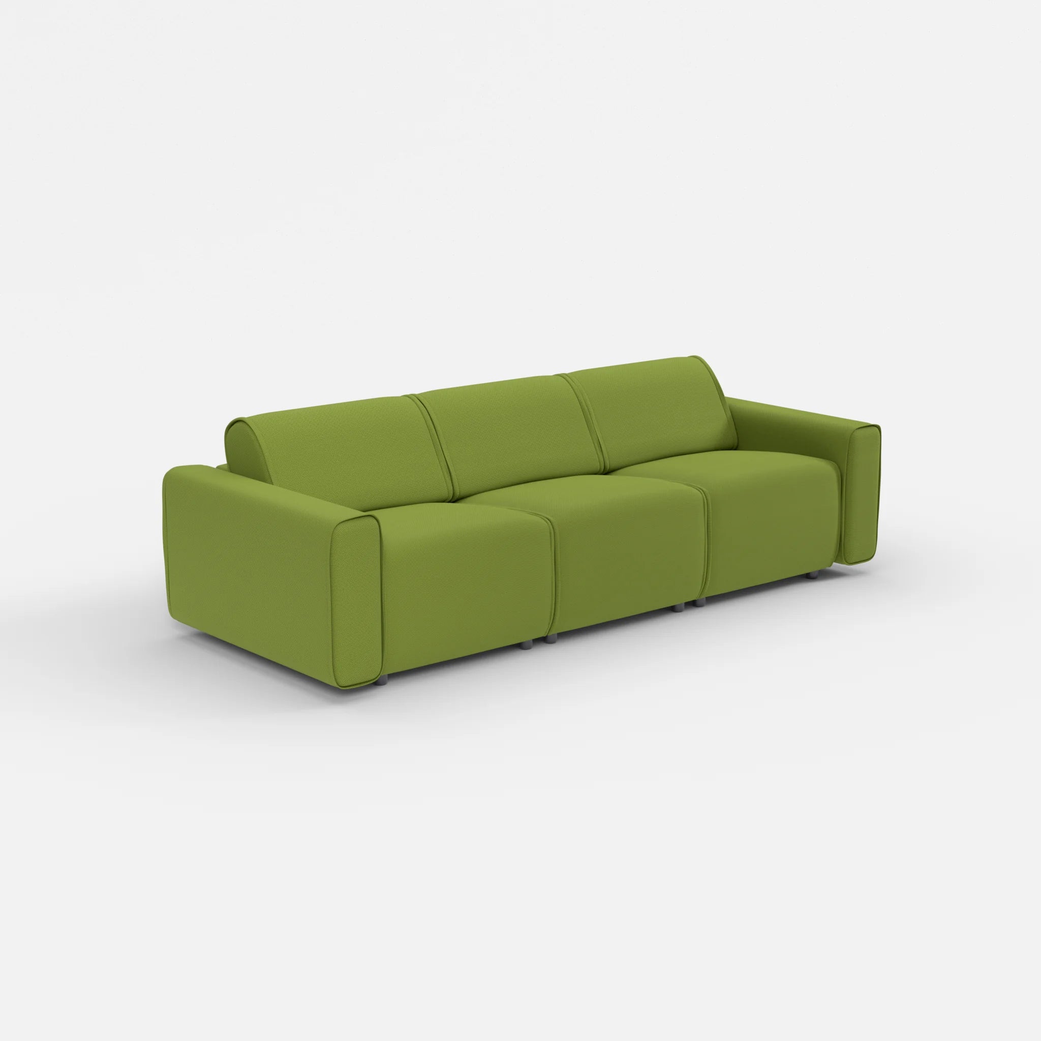 3 Sitzer Sofa Belleform mit breiter Armlehne 1 novummoss in Grün von der Seite