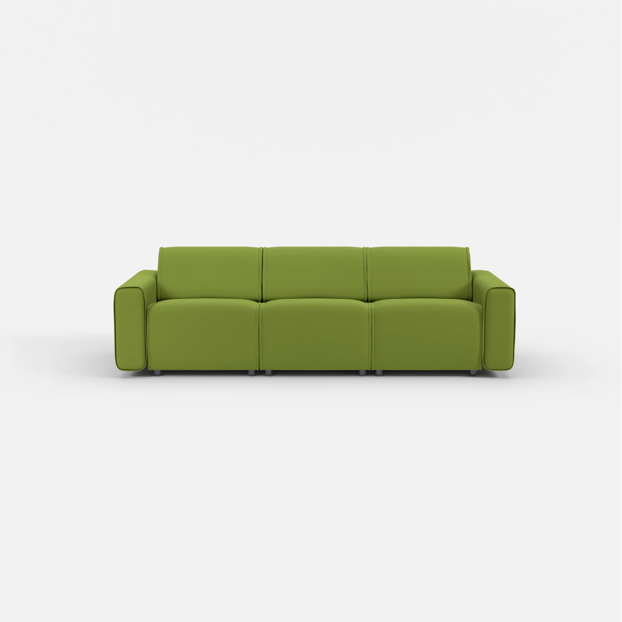 3 Sitzer Sofa Belleform mit breiter Armlehne 1 novummoss in Grün von vorne
