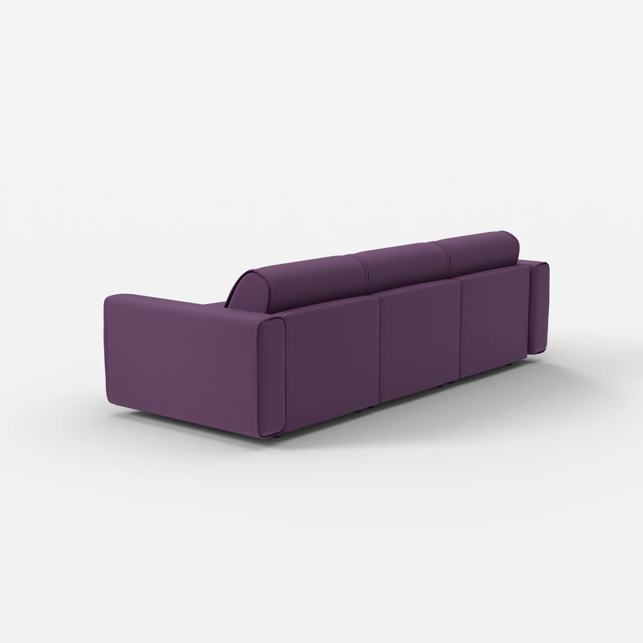 3 Sitzer Sofa Belleform mit breiter Armlehne 1 novumprune in Violett von hinten