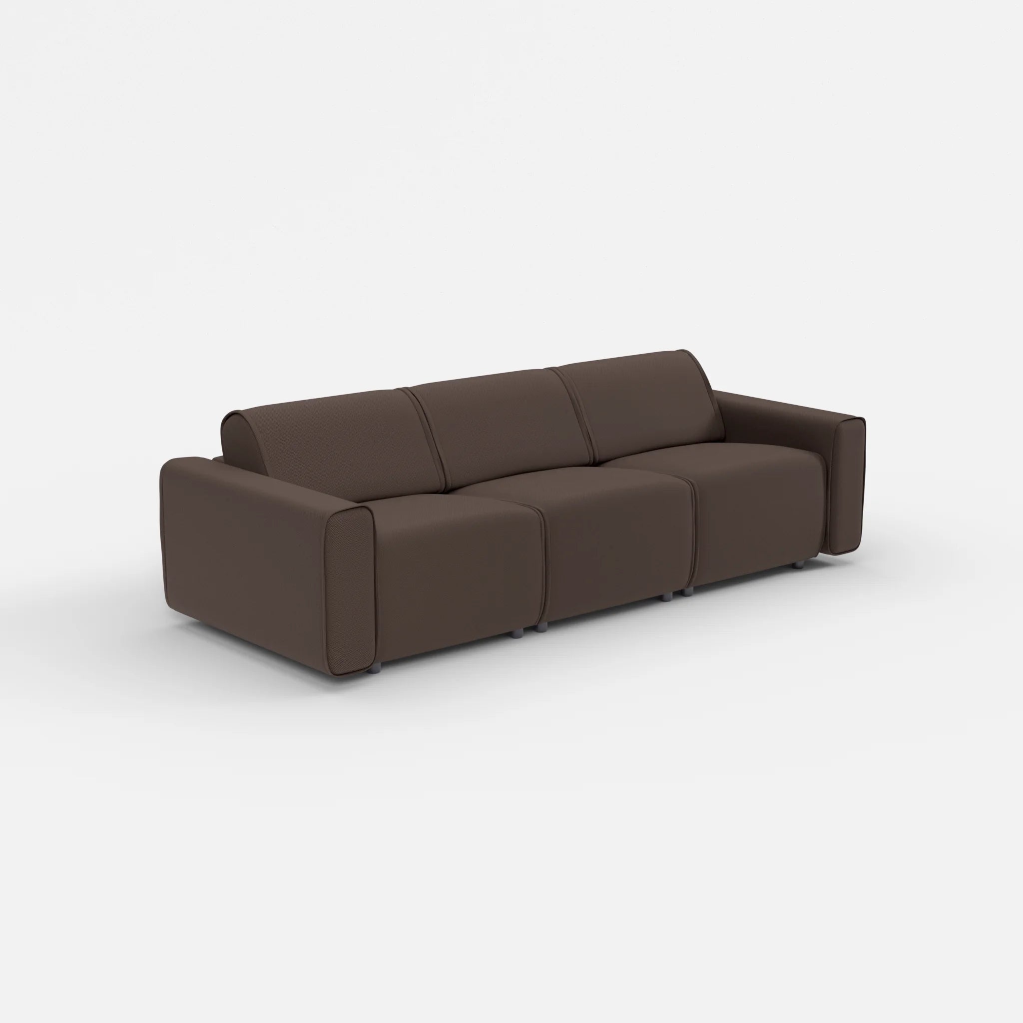 3 Sitzer Sofa Belleform mit breiter Armlehne 1 novumrosewood in Dunkelbraun von der Seite