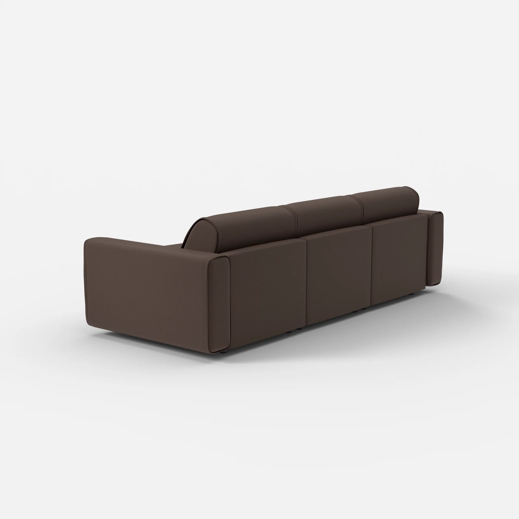 3 Sitzer Sofa Belleform mit breiter Armlehne 1 novumrosewood in Dunkelbraun von hinten