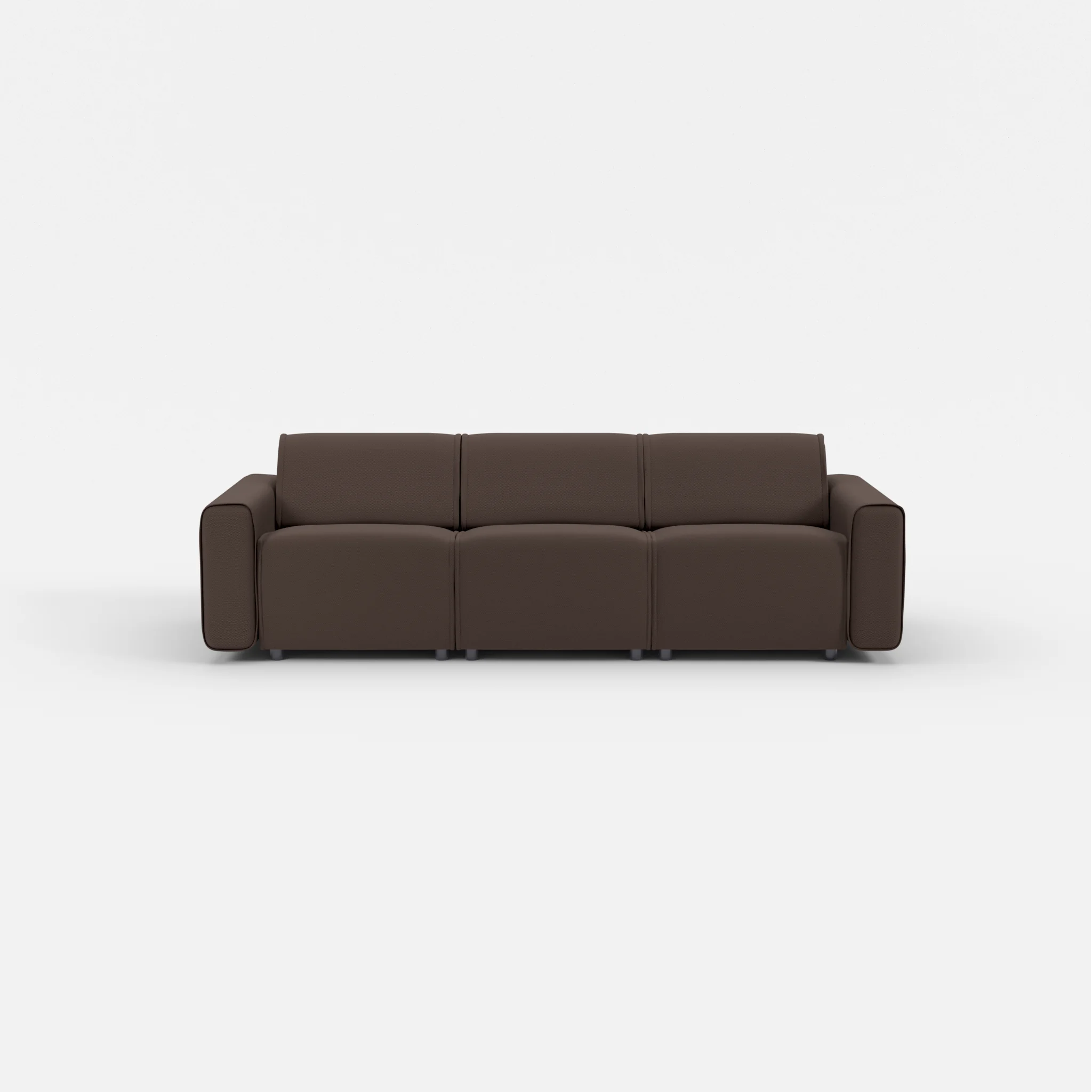 3 Sitzer Sofa Belleform mit breiter Armlehne 1 novumrosewood in Dunkelbraun von vorne