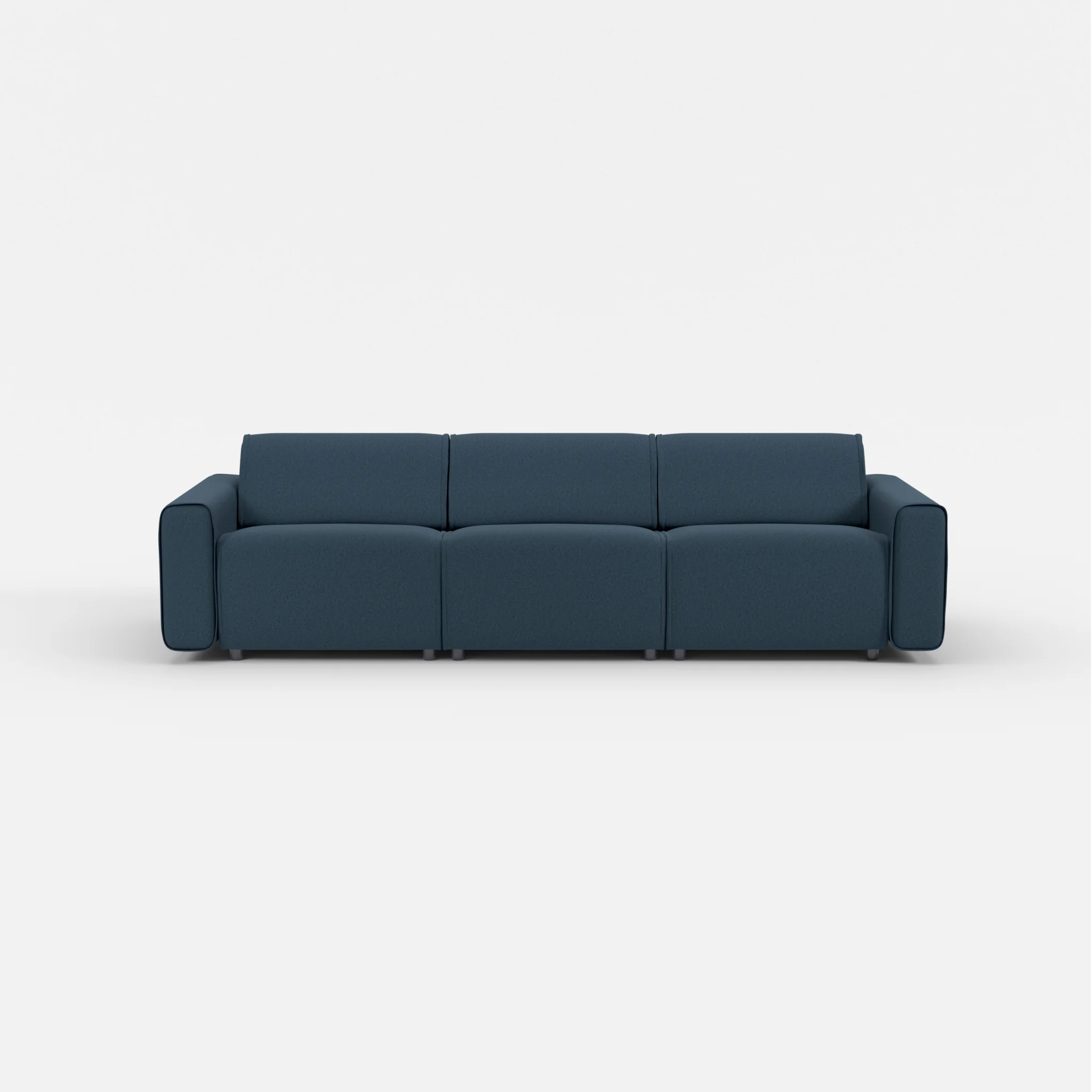 3 Sitzer Sofa Belleform mit breiter Armlehne 2 dama0014 in Dunkelblau von vorne