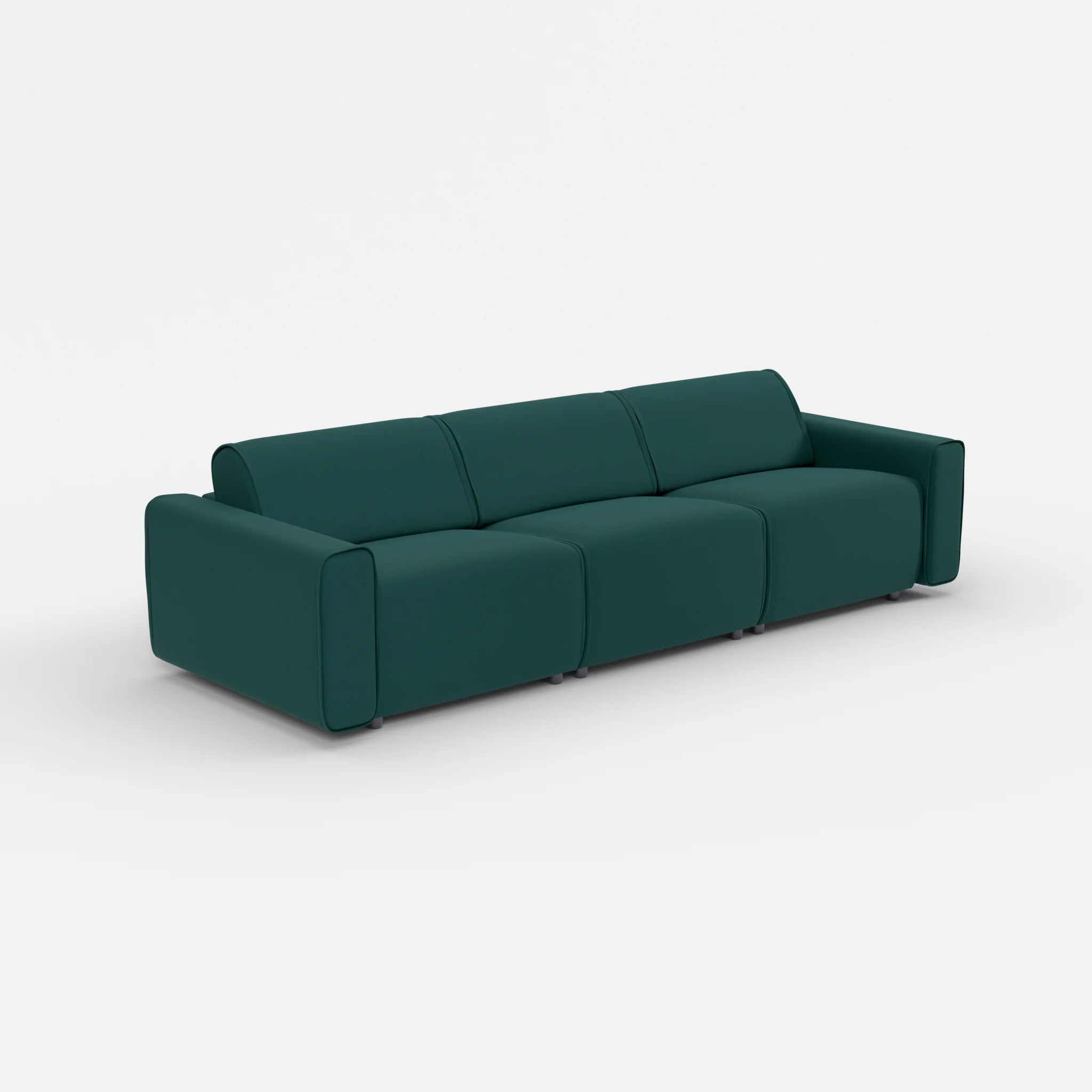 3 Sitzer Sofa Belleform mit breiter Armlehne 2 dama0073 in Petrol von der Seite