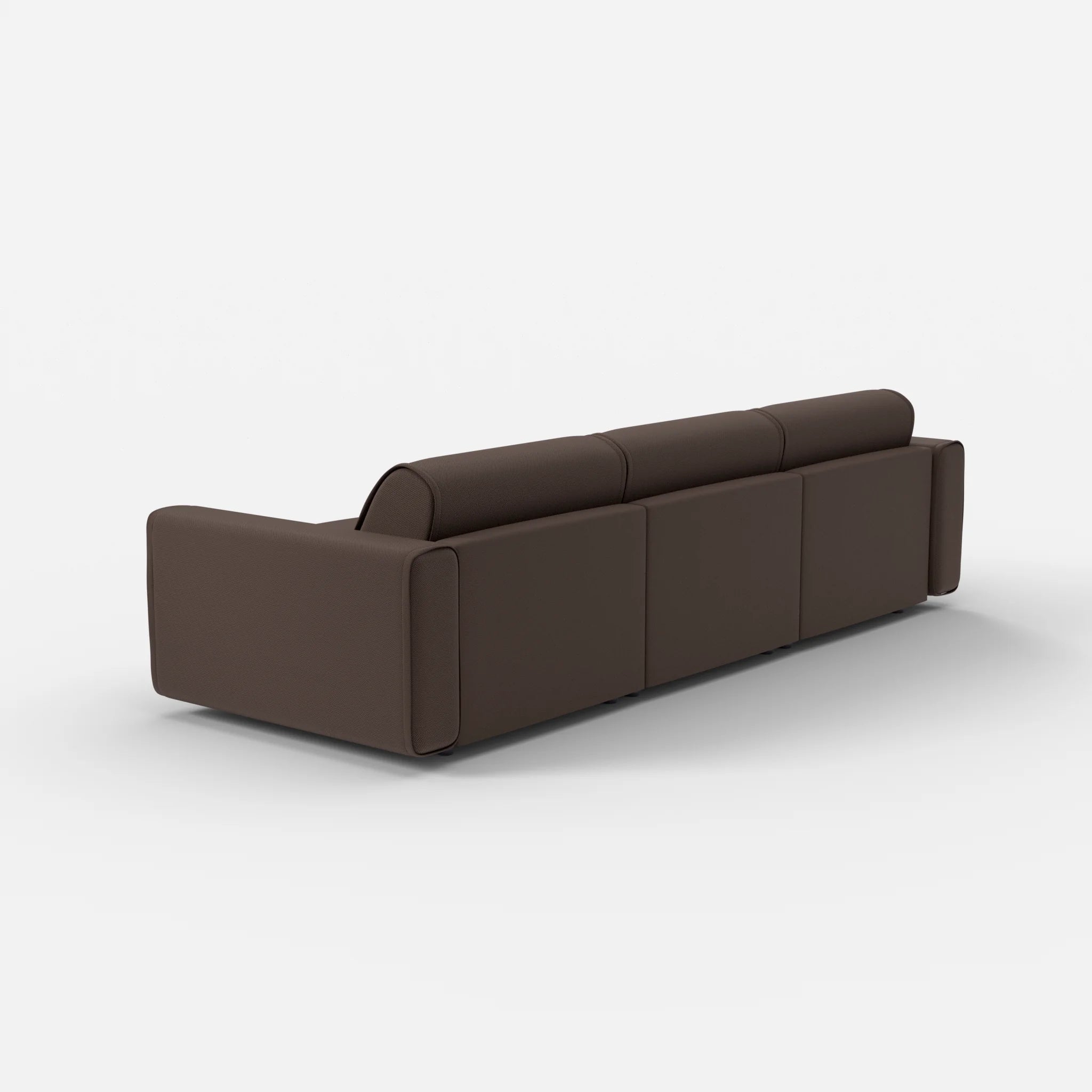 3 Sitzer Sofa Belleform mit breiter Armlehne 2 novumrosewood in Dunkelbraun von hinten