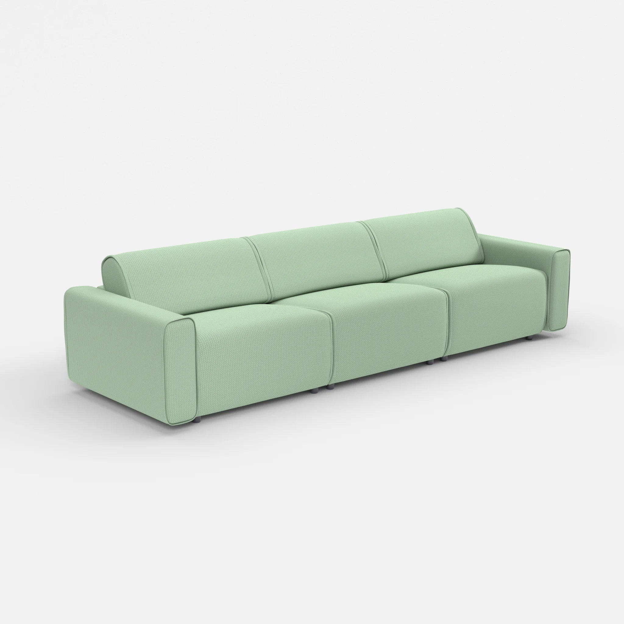 3 Sitzer Sofa Belleform mit breiter Armlehne 3 credoaloe in Hellgrün von der Seite