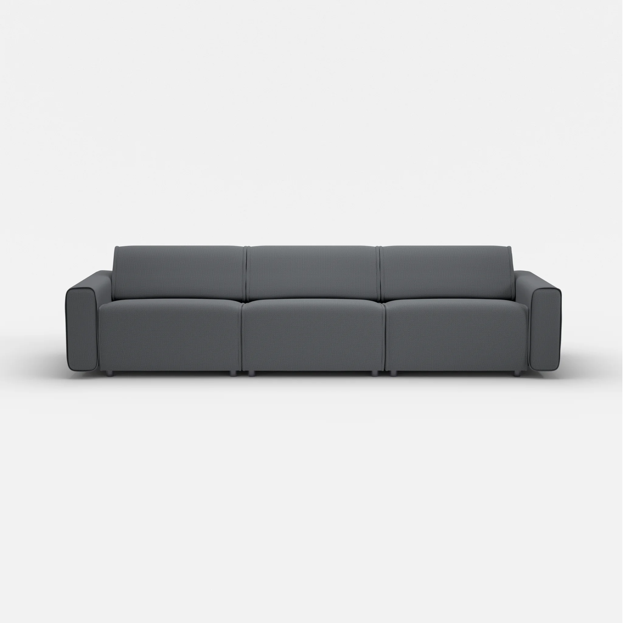 3 Sitzer Sofa Belleform mit breiter Armlehne 3 credoasphalt in Anthrazit von vorne