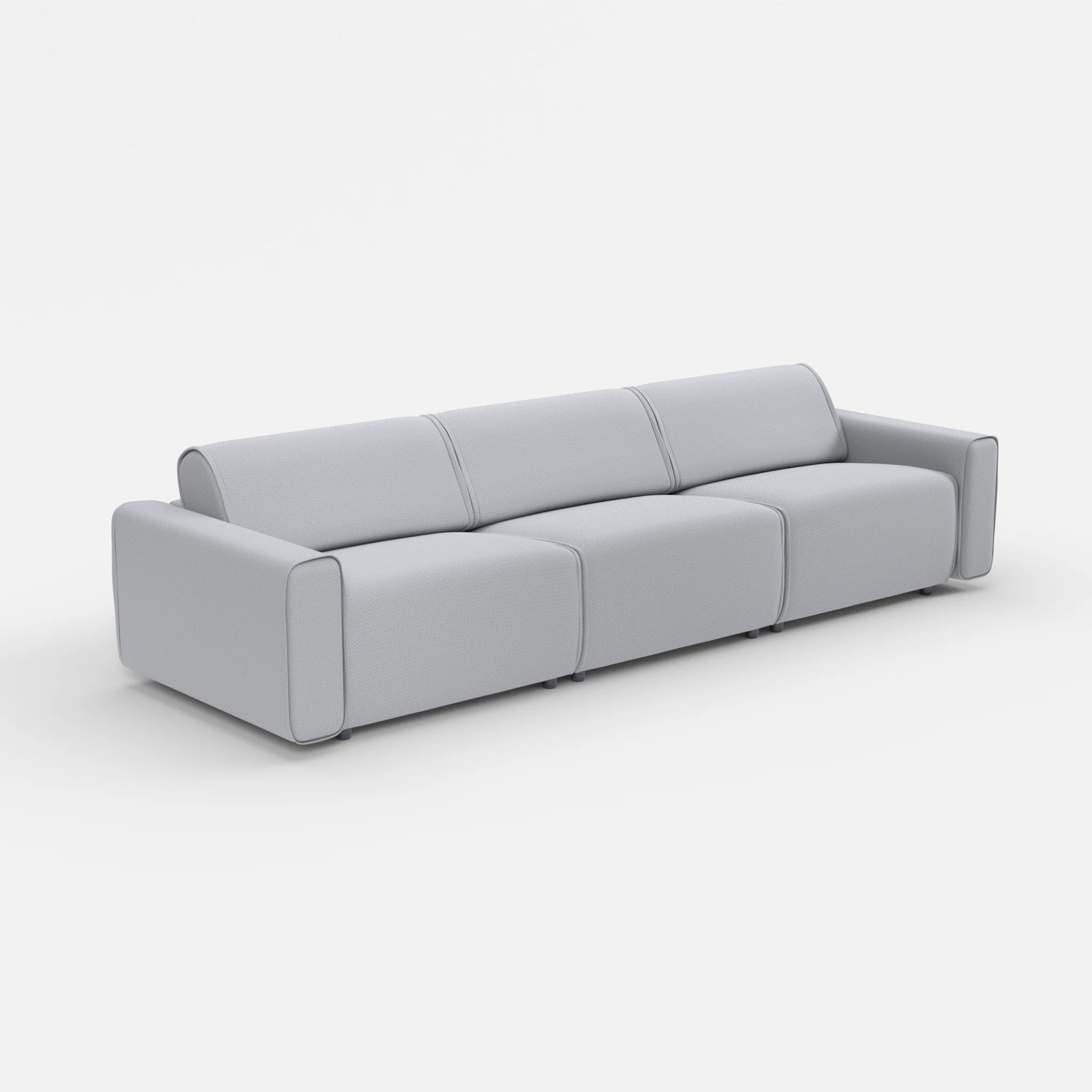 3 Sitzer Sofa Belleform mit breiter Armlehne 3 credochalk in Hellgrau von der Seite