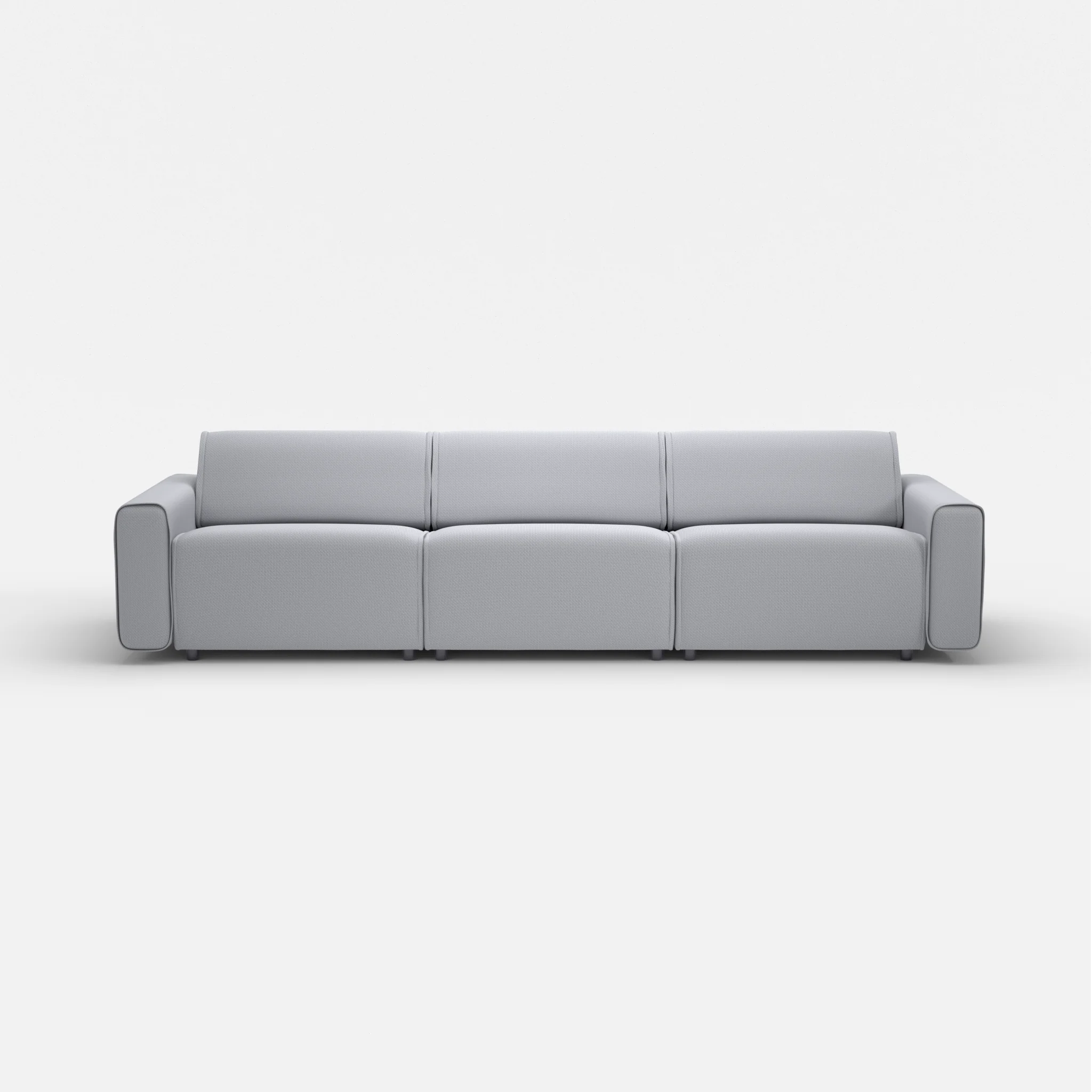 3 Sitzer Sofa Belleform mit breiter Armlehne 3 credochalk in Hellgrau von vorne