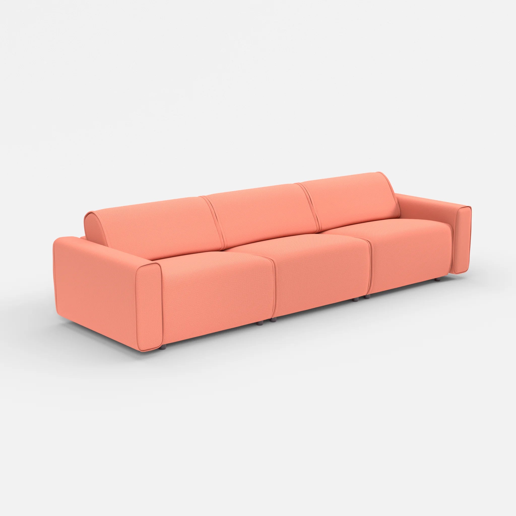 3 Sitzer Sofa Belleform mit breiter Armlehne 3 credograpefruit in Coral von der Seite