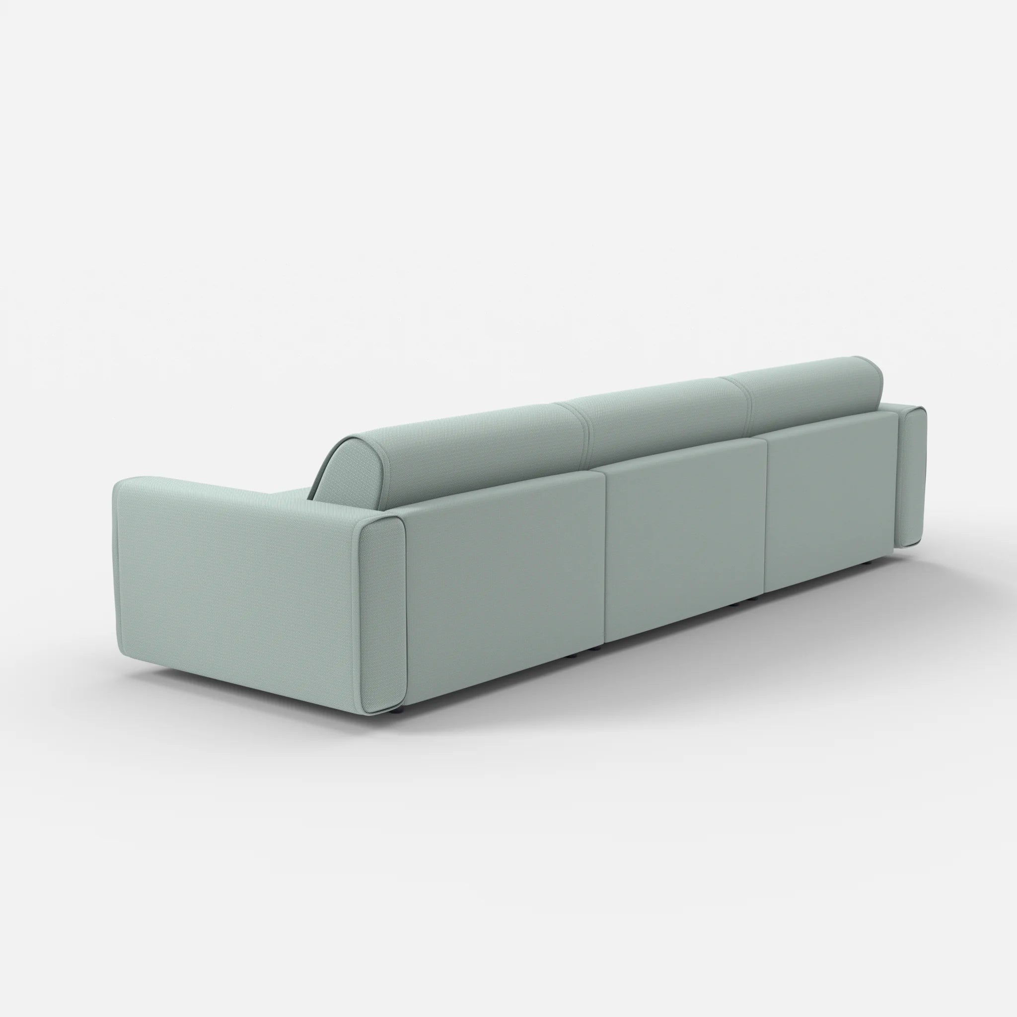 3 Sitzer Sofa Belleform mit breiter Armlehne 3 credolake in Graublau von hinten