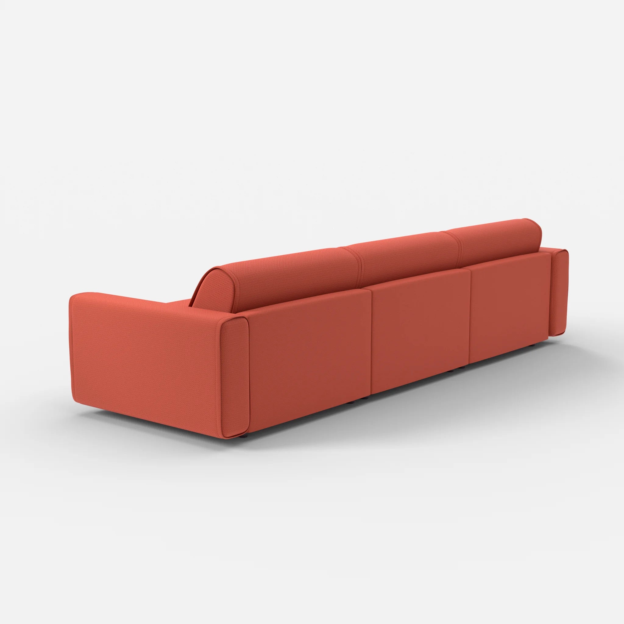 3 Sitzer Sofa Belleform mit breiter Armlehne 3 credolampion in Rot von hinten