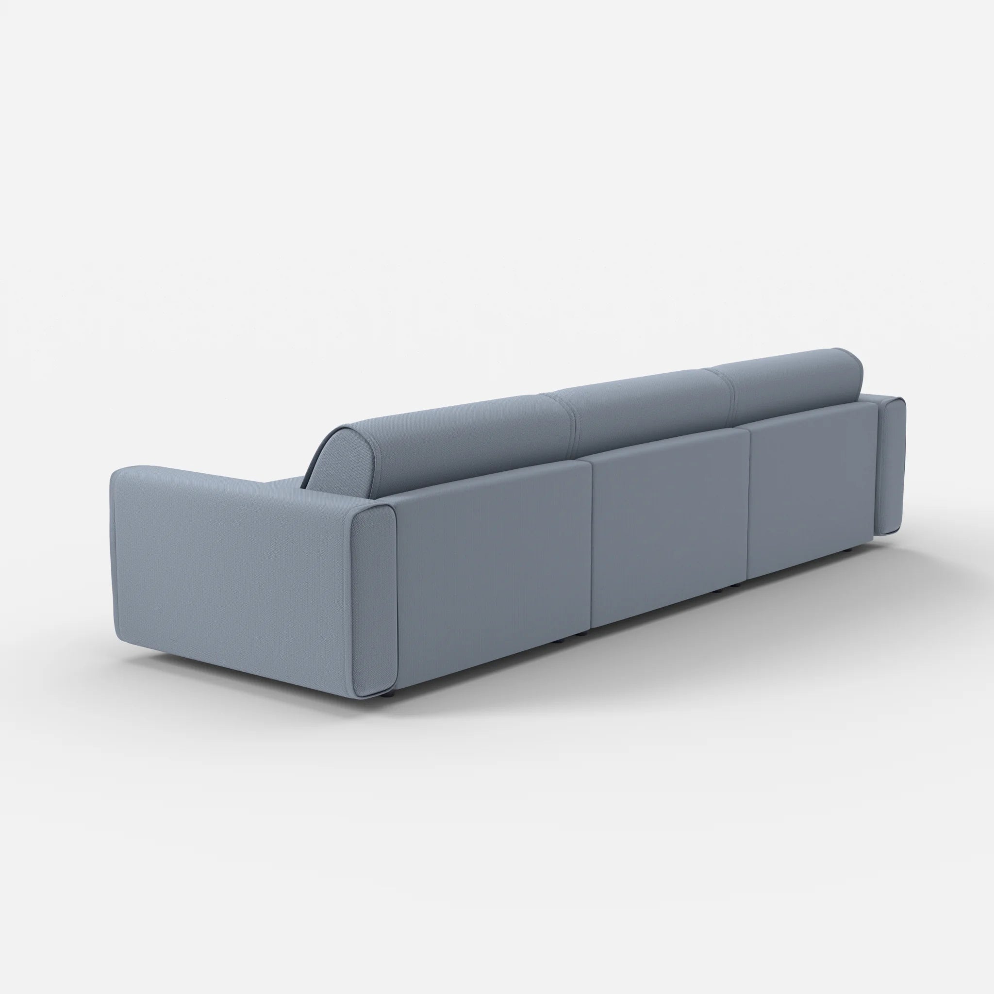 3 Sitzer Sofa Belleform mit breiter Armlehne 3 credosea in Blau von hinten