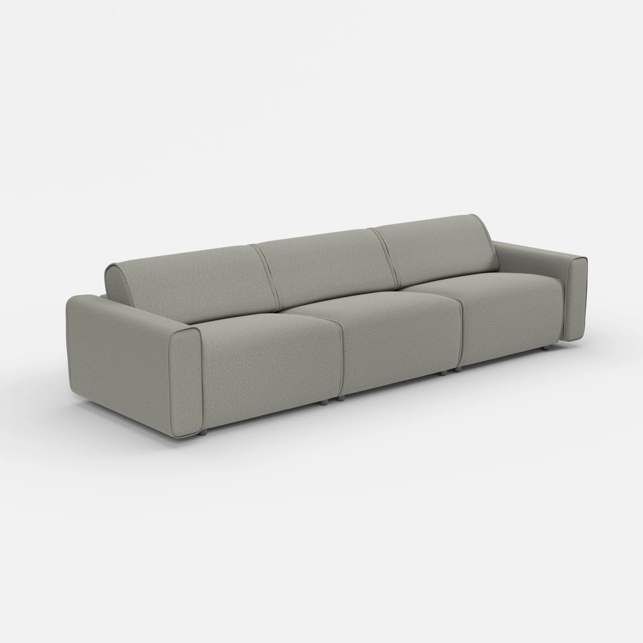 3 Sitzer Sofa Belleform mit breiter Armlehne 3 dama0003 in Mittelgrau von der Seite