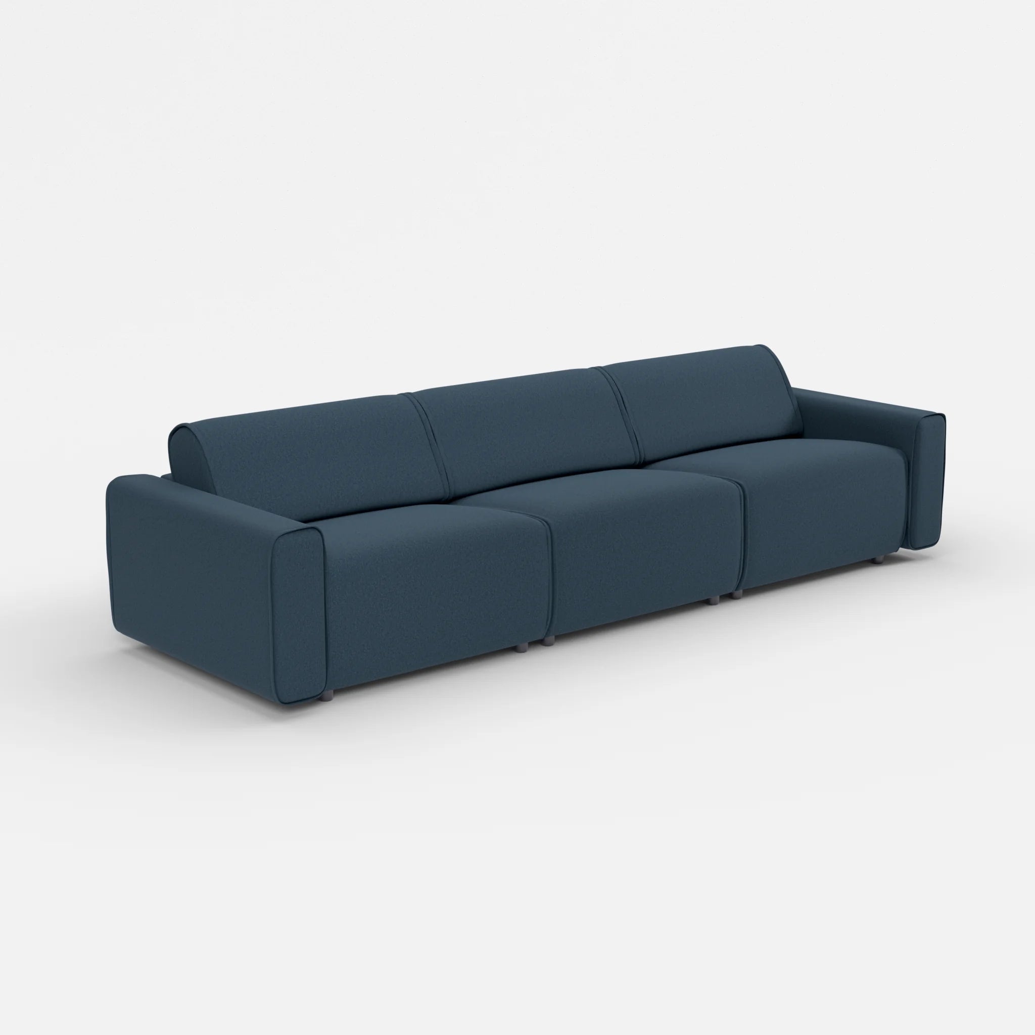 3 Sitzer Sofa Belleform mit breiter Armlehne 3 dama0014 in Dunkelblau von der Seite