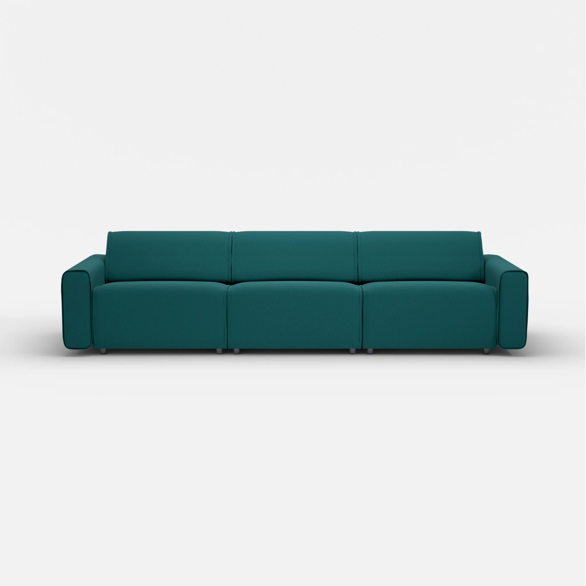 3 Sitzer Sofa Belleform mit breiter Armlehne 3 dama0018 in Türkis von vorne