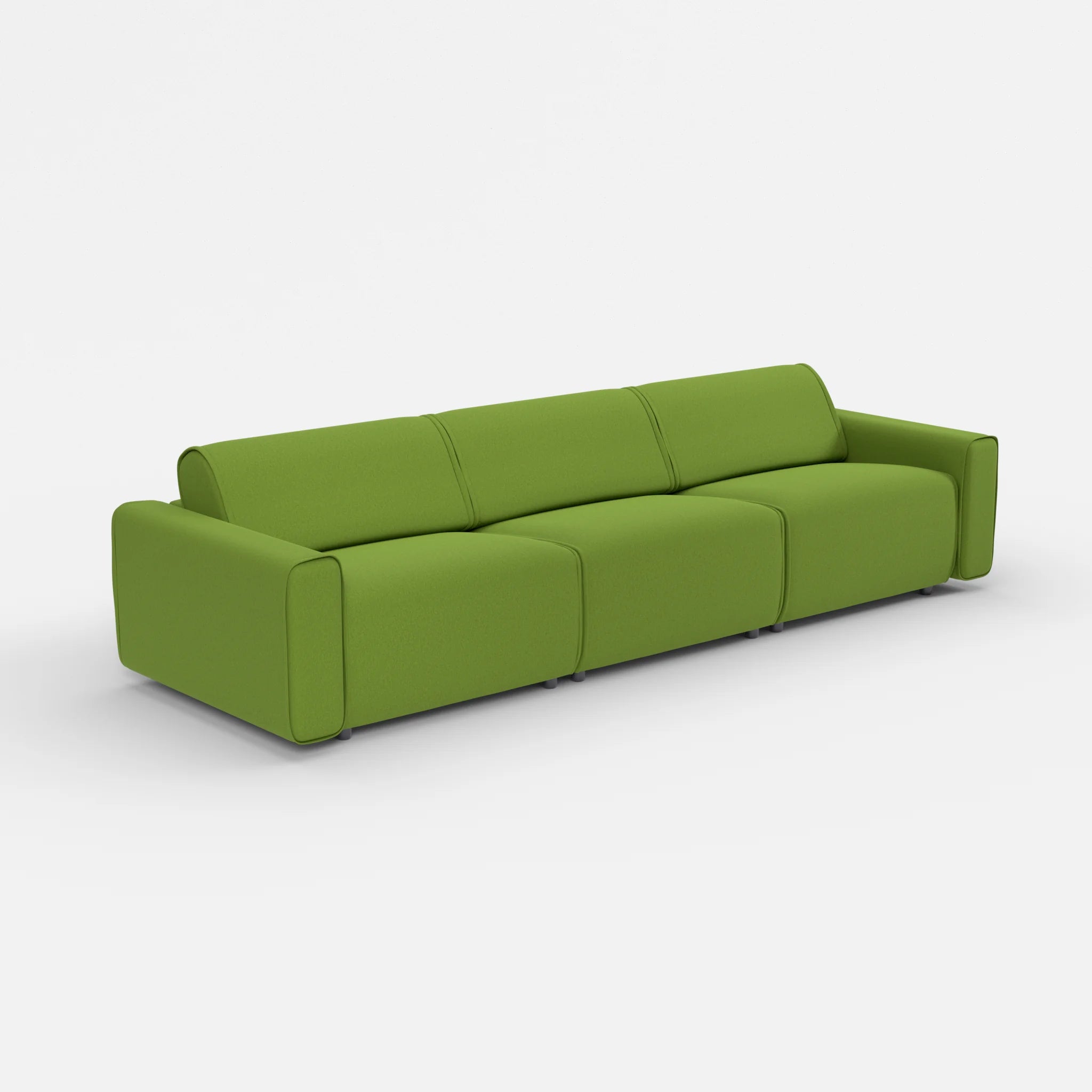 3 Sitzer Sofa Belleform mit breiter Armlehne 3 dama0027 in Grün von der Seite