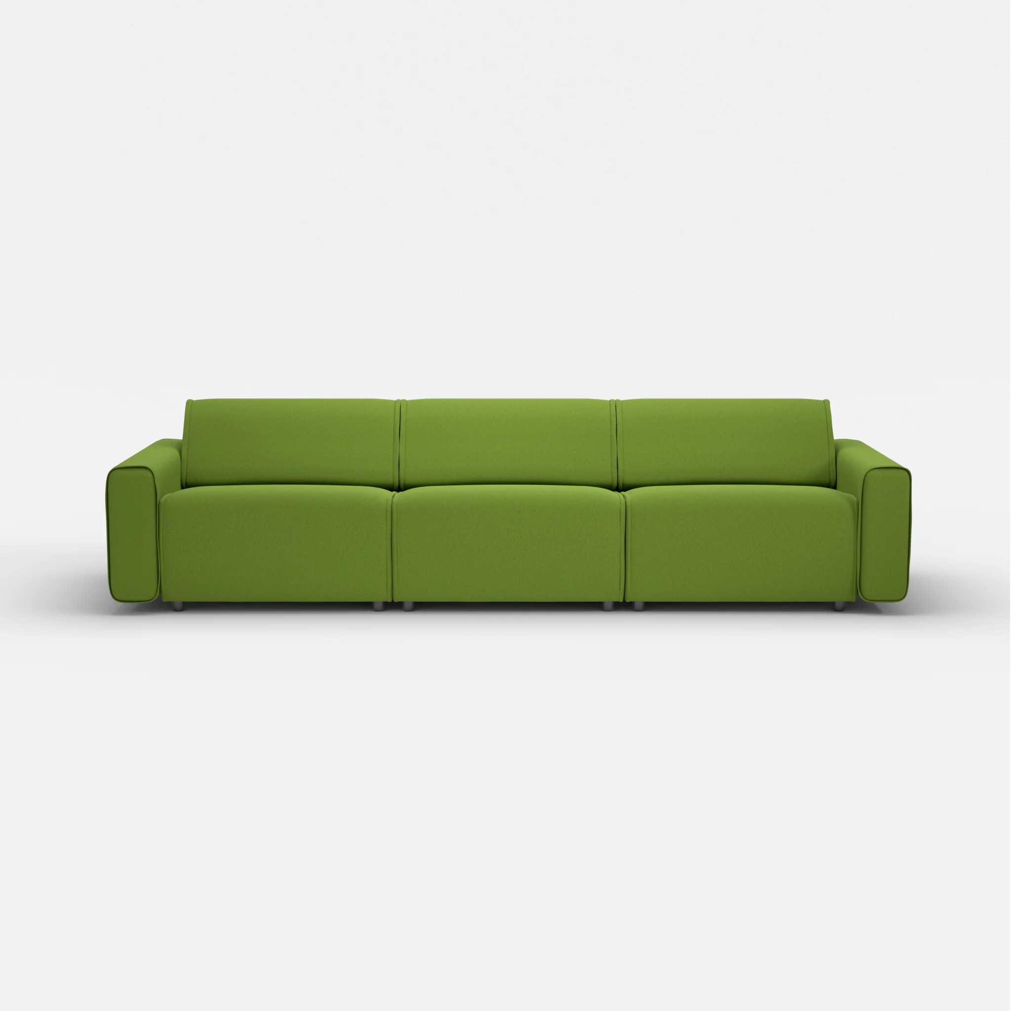 3 Sitzer Sofa Belleform mit breiter Armlehne 3 dama0027 in Grün von vorne