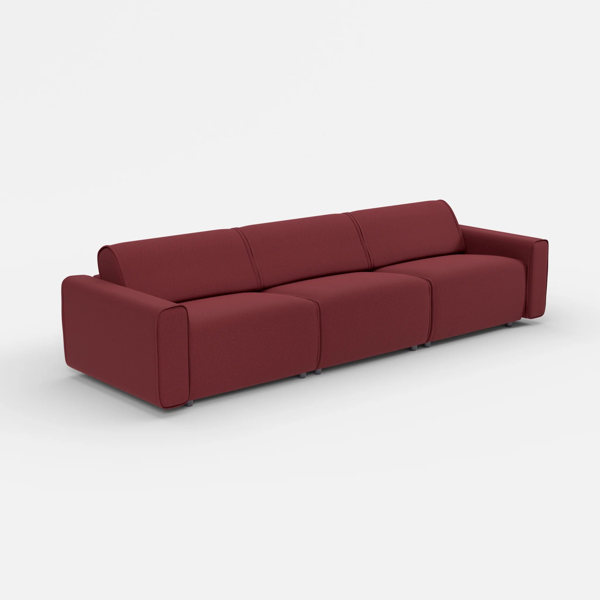 3 Sitzer Sofa Belleform mit breiter Armlehne 3 dama0034 in Bordeaux von der Seite