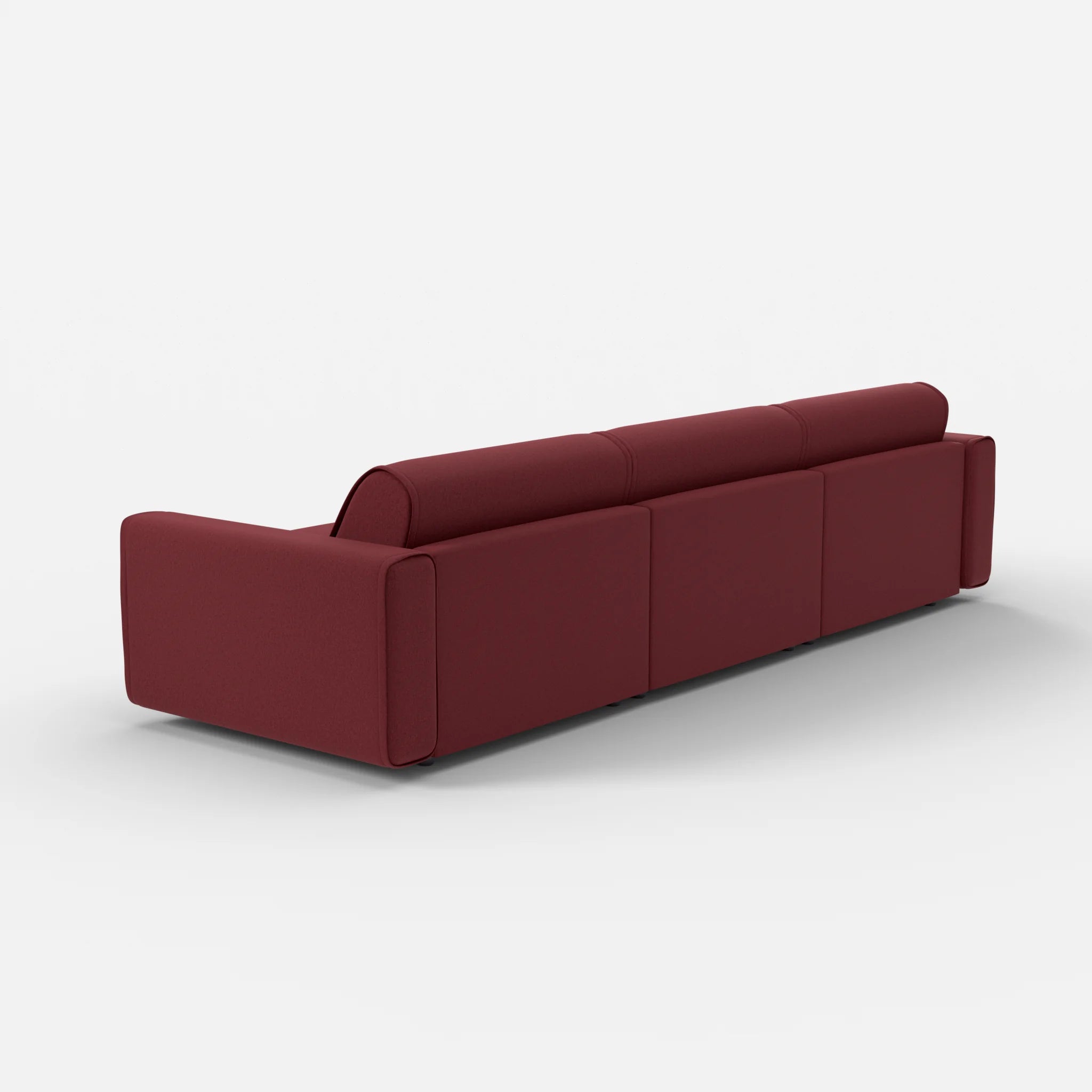 3 Sitzer Sofa Belleform mit breiter Armlehne 3 dama0034 in Bordeaux von hinten