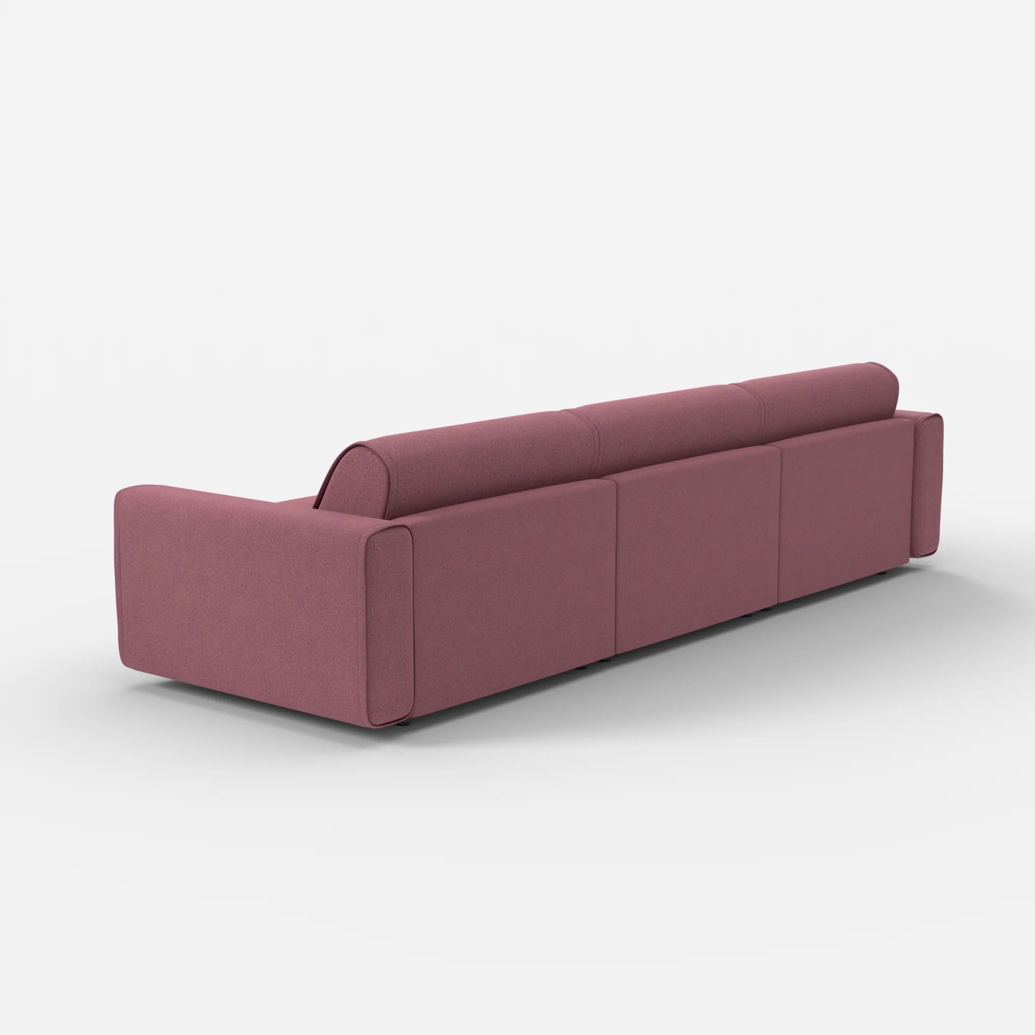3 Sitzer Sofa Belleform mit breiter Armlehne 3 dama0041 in Violett von hinten
