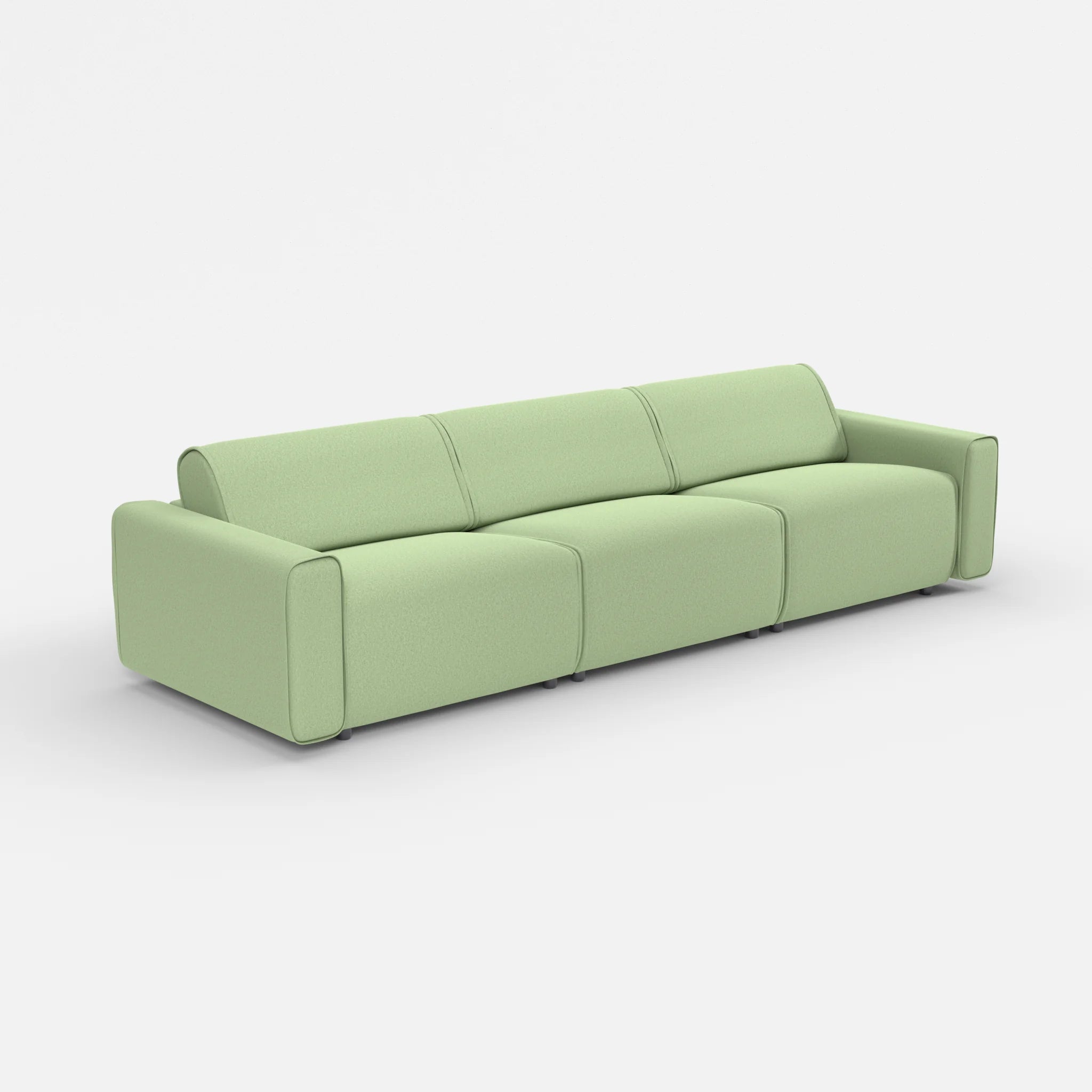3 Sitzer Sofa Belleform mit breiter Armlehne 3 dama0042 in Hellgrün von der Seite