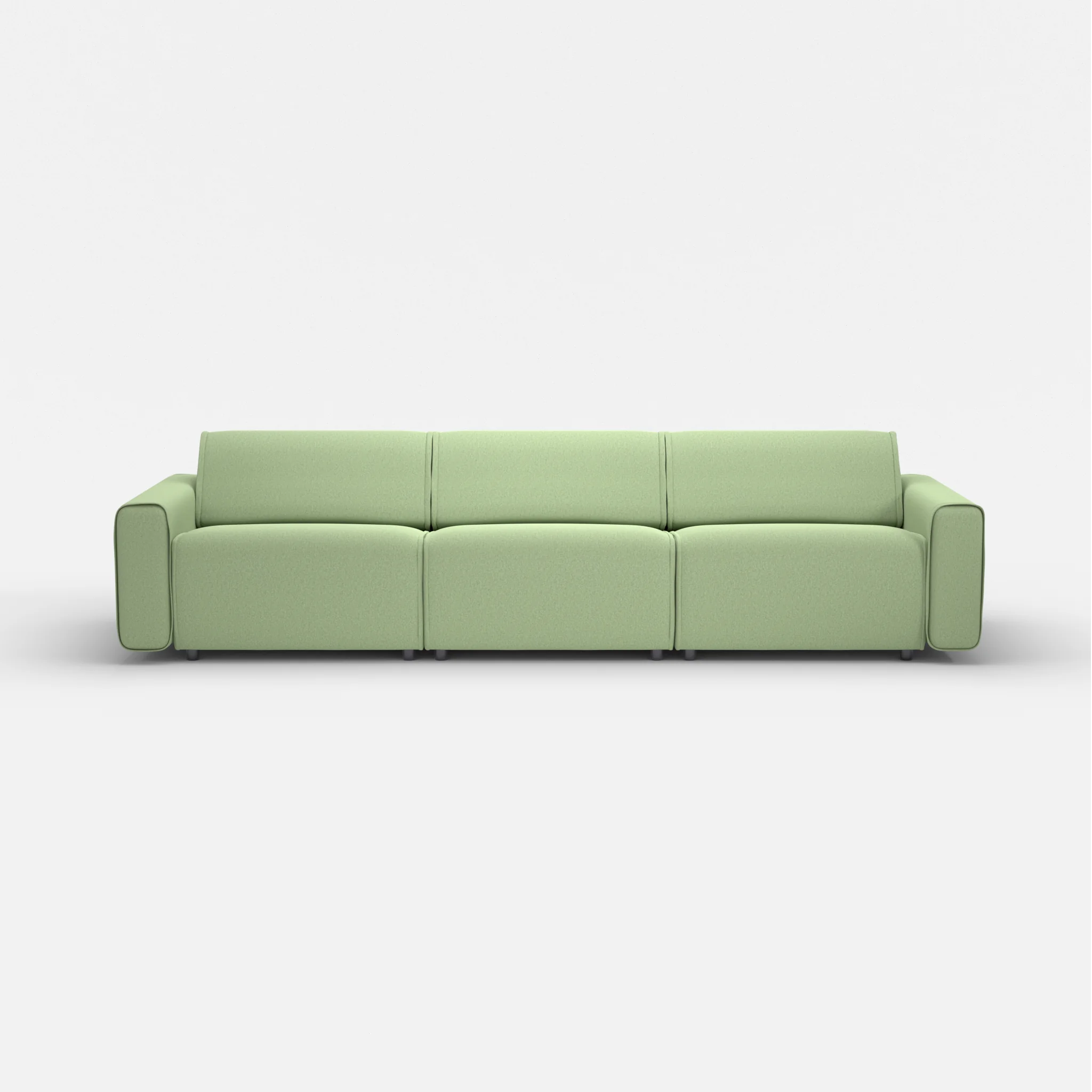 3 Sitzer Sofa Belleform mit breiter Armlehne 3 dama0042 in Hellgrün von vorne