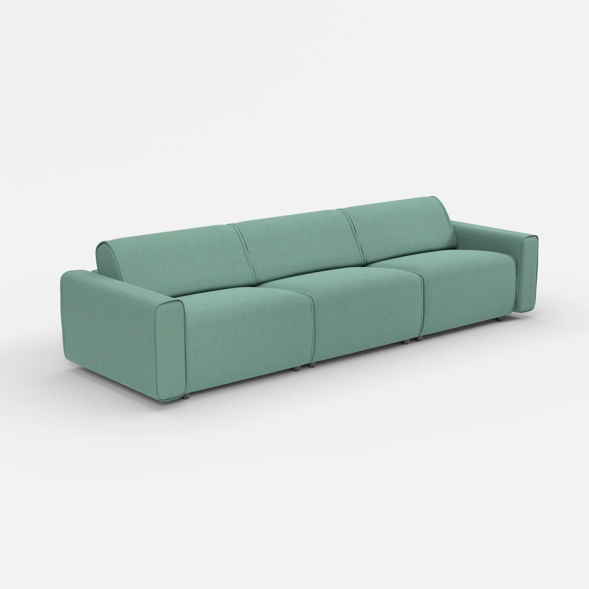3 Sitzer Sofa Belleform mit breiter Armlehne 3 dama0045 in Türkis von der Seite